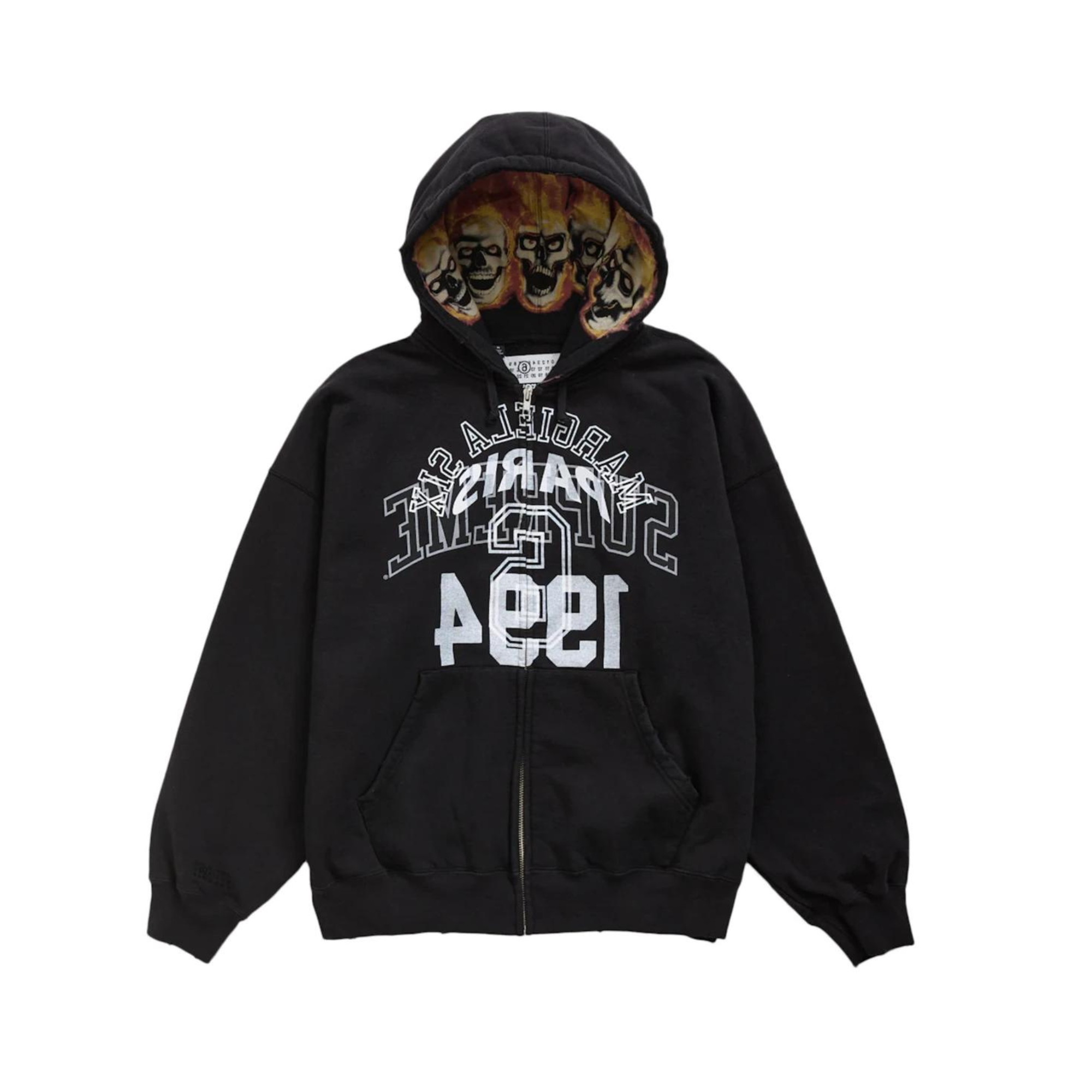 Supreme x mm6 zip hoodie black