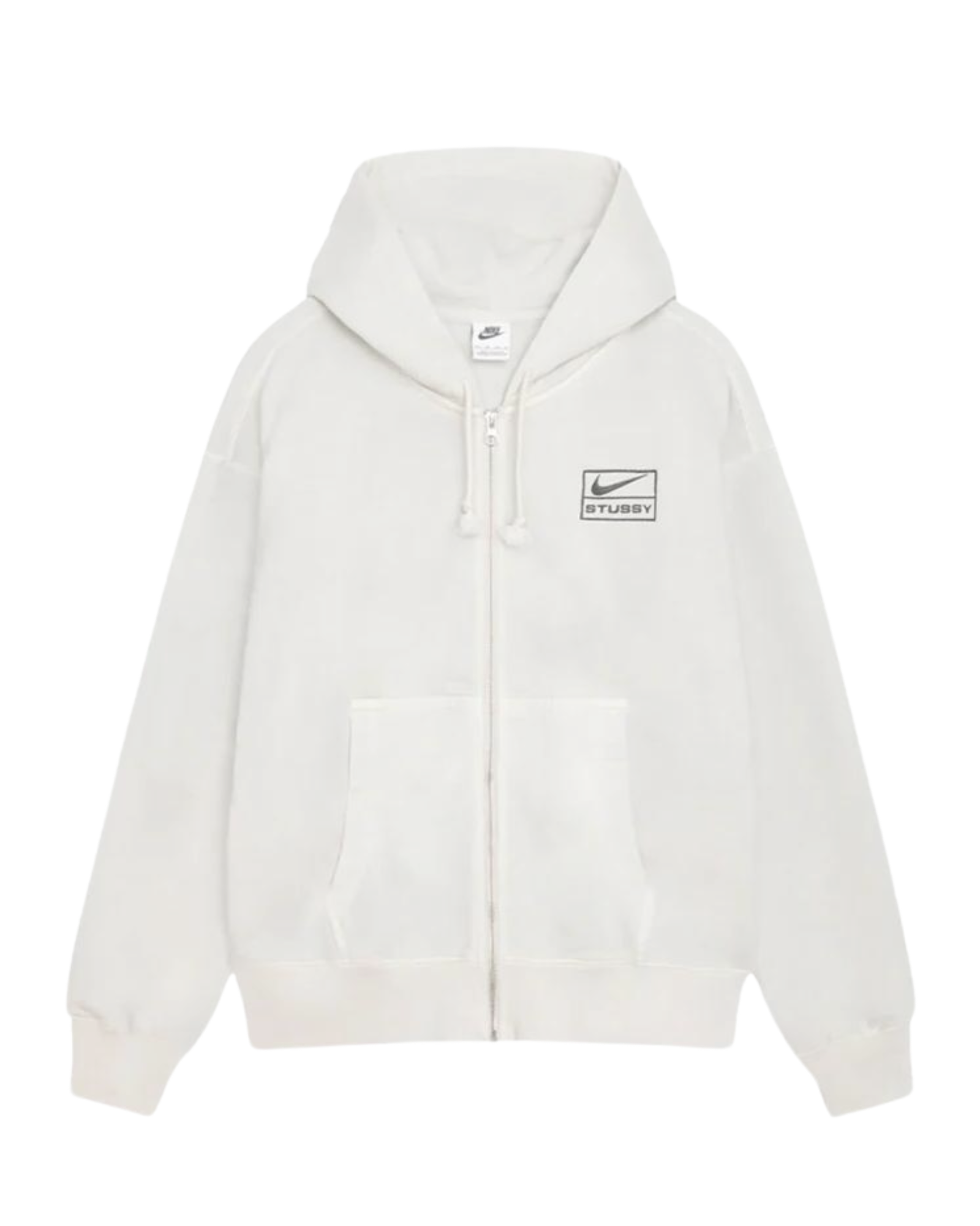 Stüssy x Nike Pigment Dyed Fleece Zip Hoodie "Light Bone"