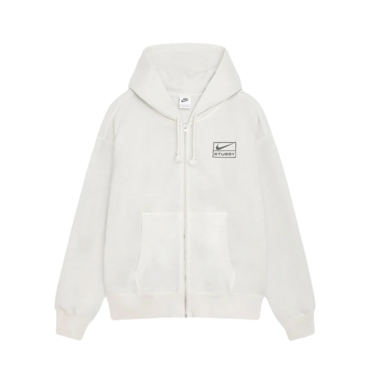 Stüssy x Nike Pigment Dyed Fleece Zip Hoodie "Light Bone"