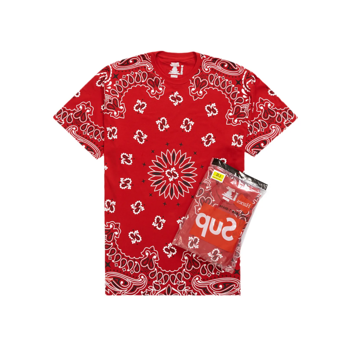 Supreme Hanes Bandana Tagless T-shirt (2 stk.) "Red"