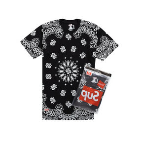 Supreme Hanes Bandana Tagless T-shirt (2 stk.) "Black"