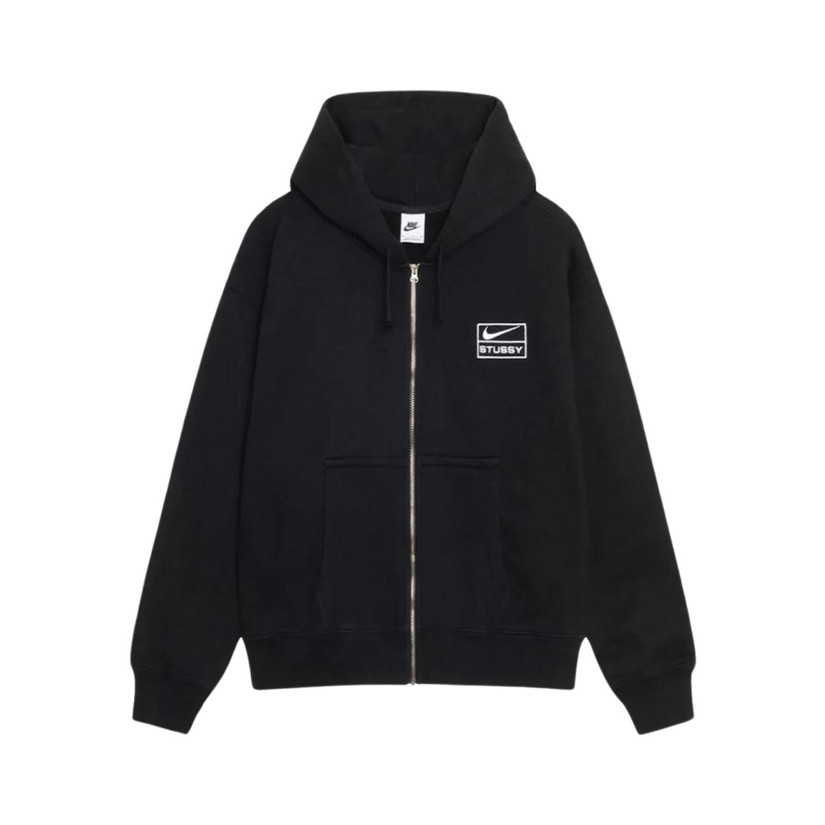 Stussy x Nike Stone Washed Fleece Zip Hoodie "Black"