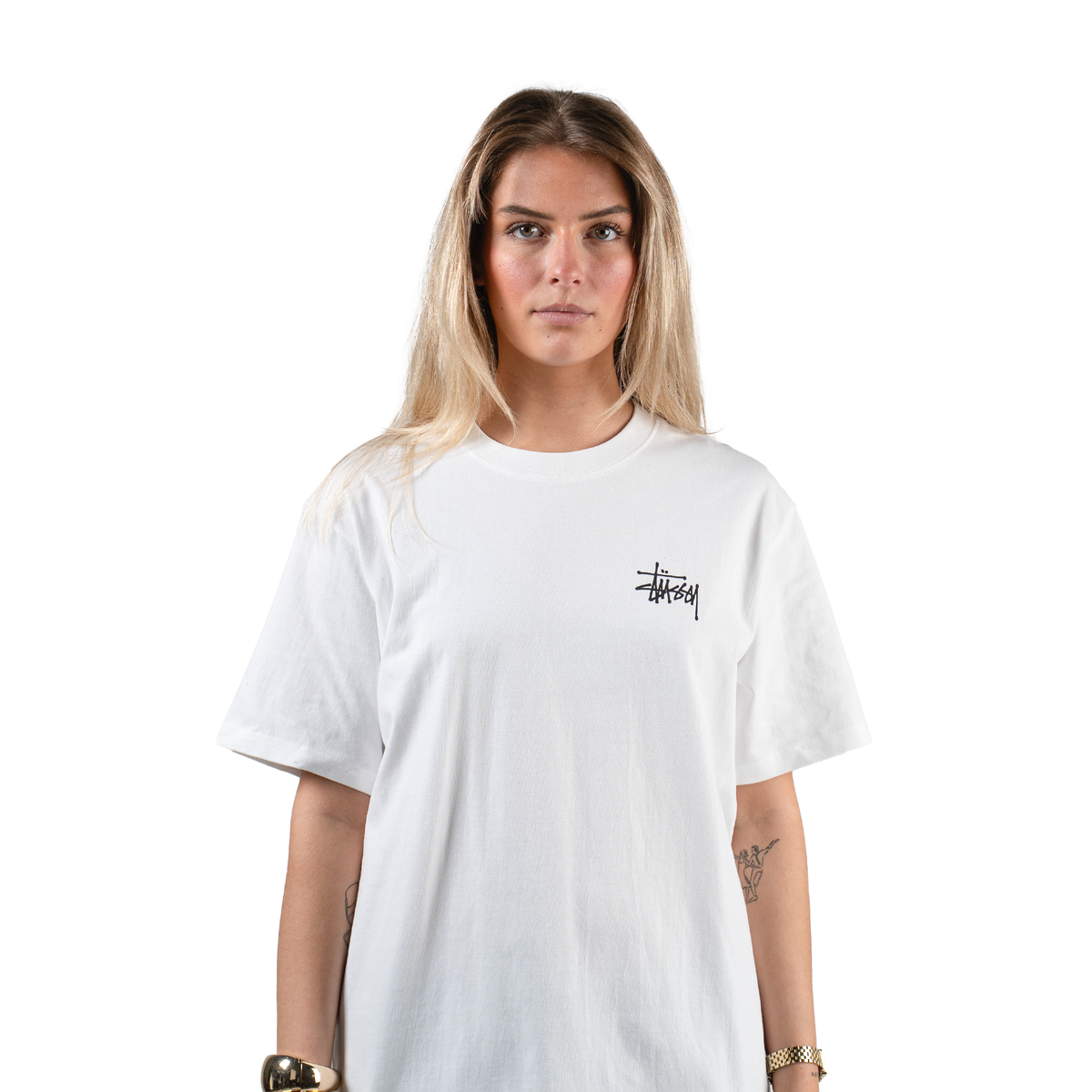 Stüssy Basic T-shirt "White" - street-bill.dk