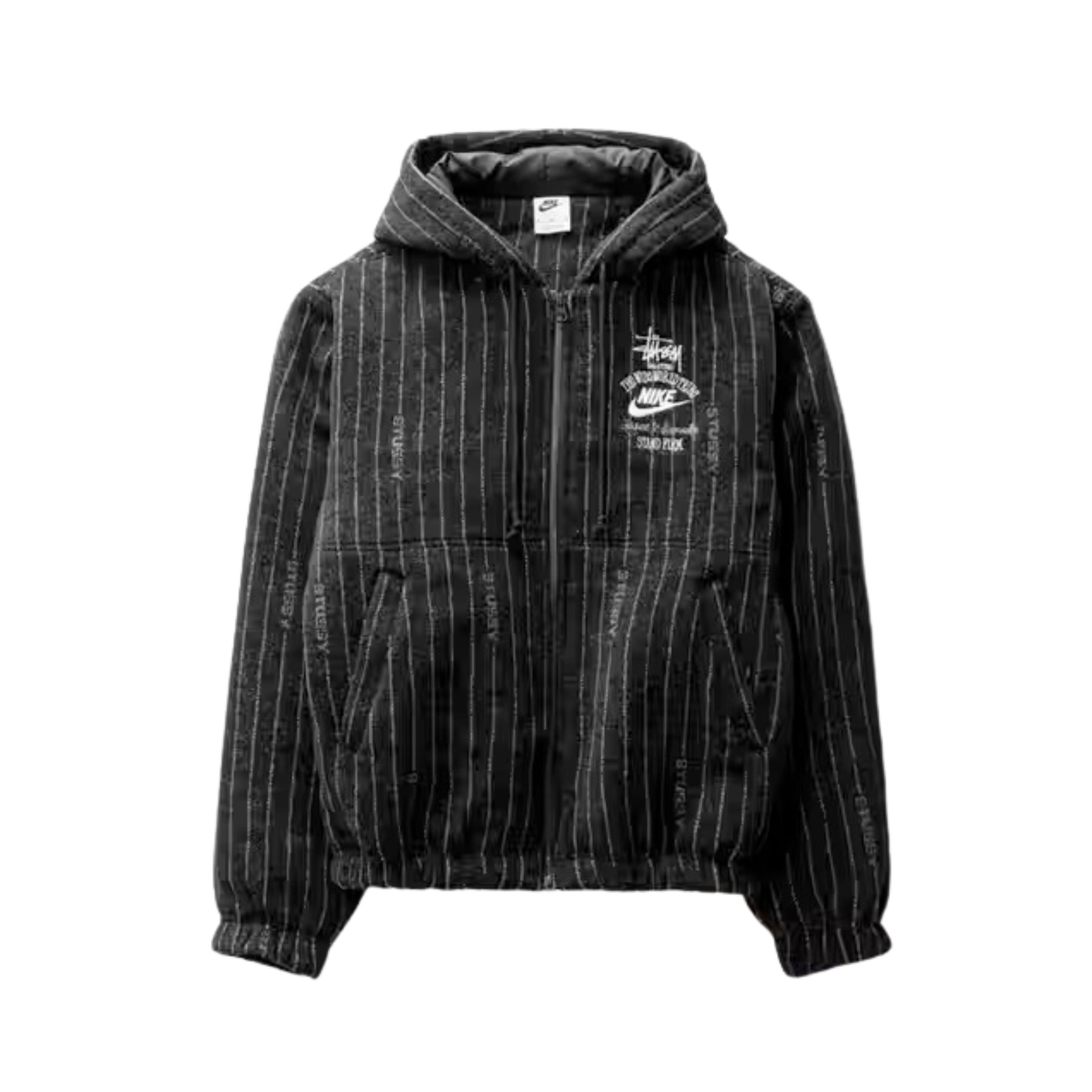 Nike x Stüssy Striped Wool Jacket "Black" - street-bill.dk