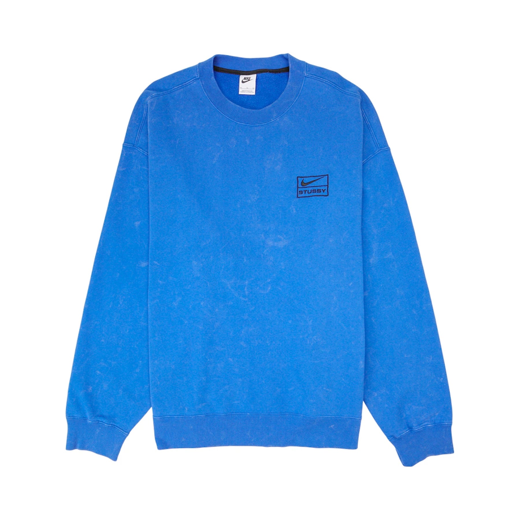 Nike X Stüssy Acid Wash Crew Fleece "Blue" - street-bill.dk