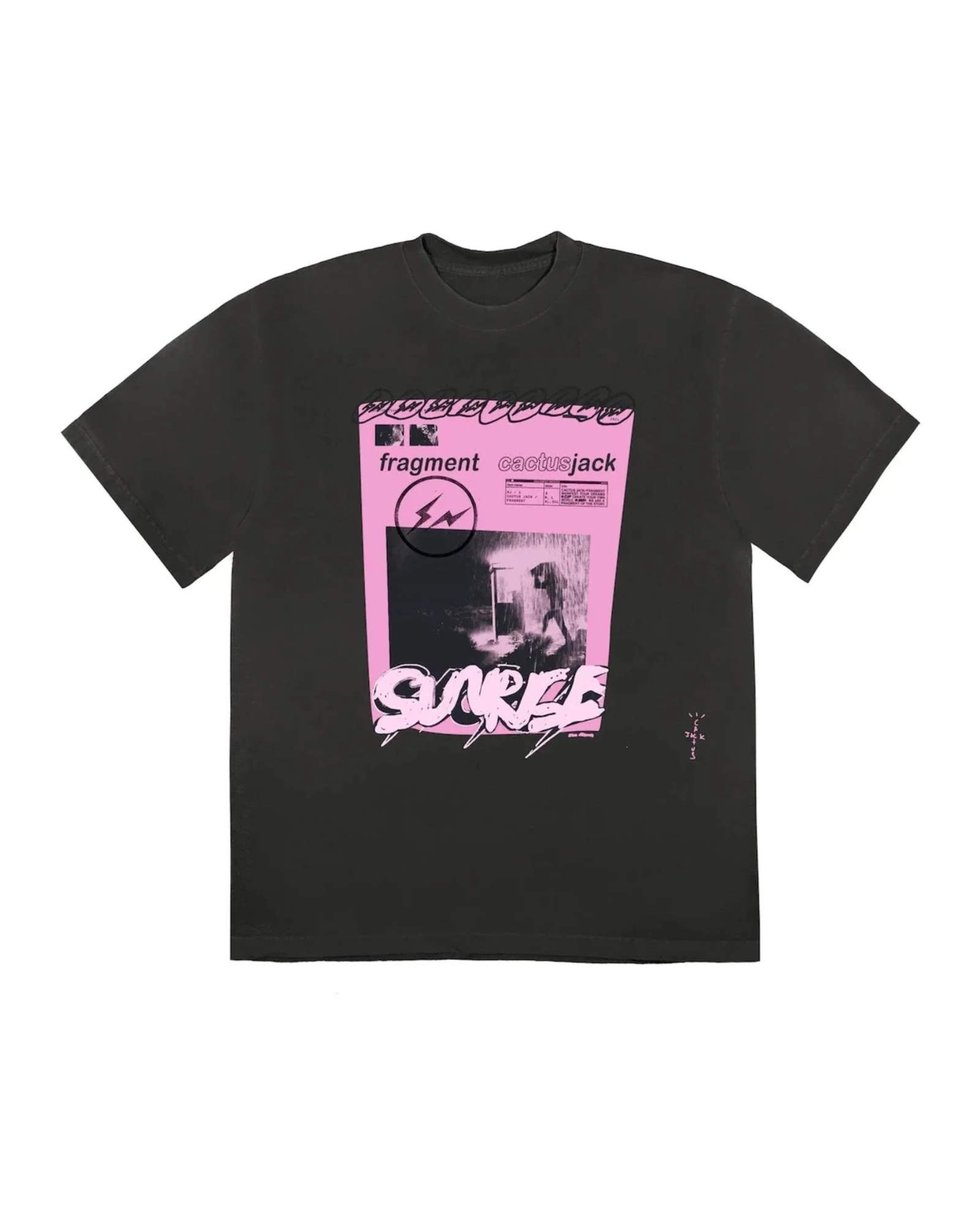 Travis Scott Cactus Jack For Fragment Pink Sunrise T-shirt "Washed Black"
