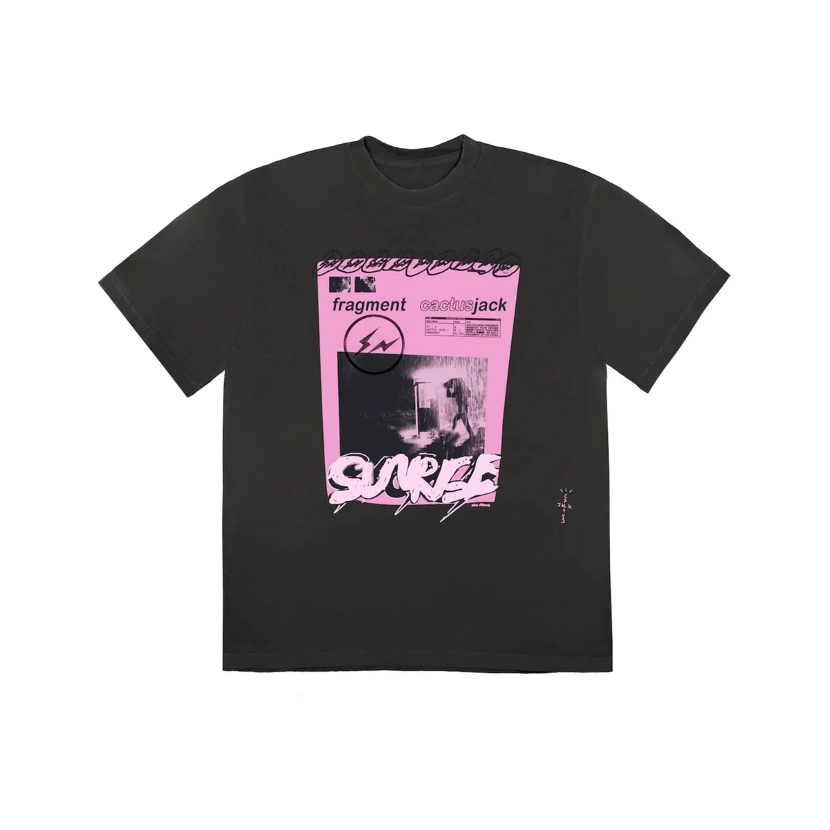 Travis Scott Cactus Jack For Fragment Pink Sunrise T-shirt "Washed Black"