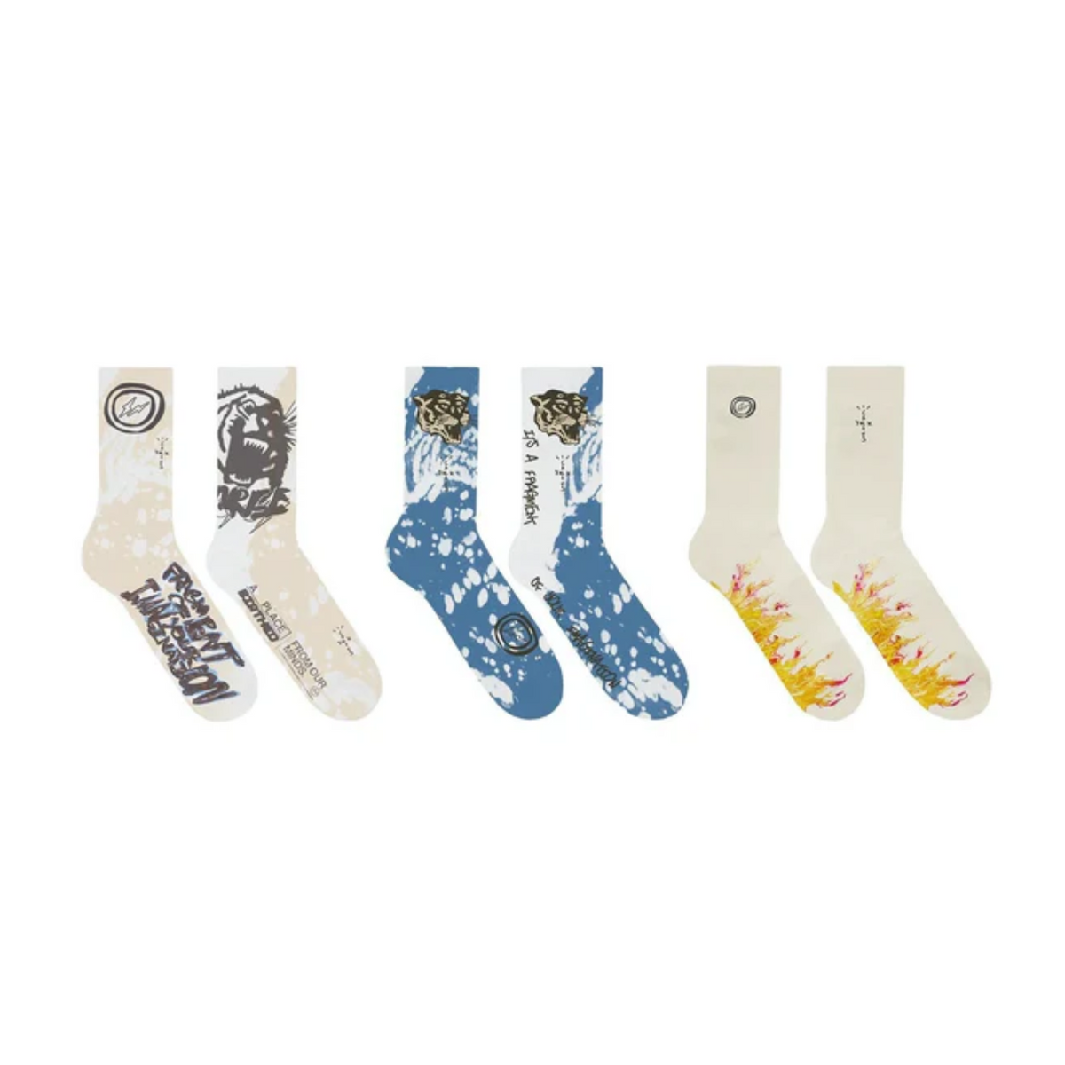 Travis Scott Cactus Jack For Fragment Socks (3 Pack) "Multi"