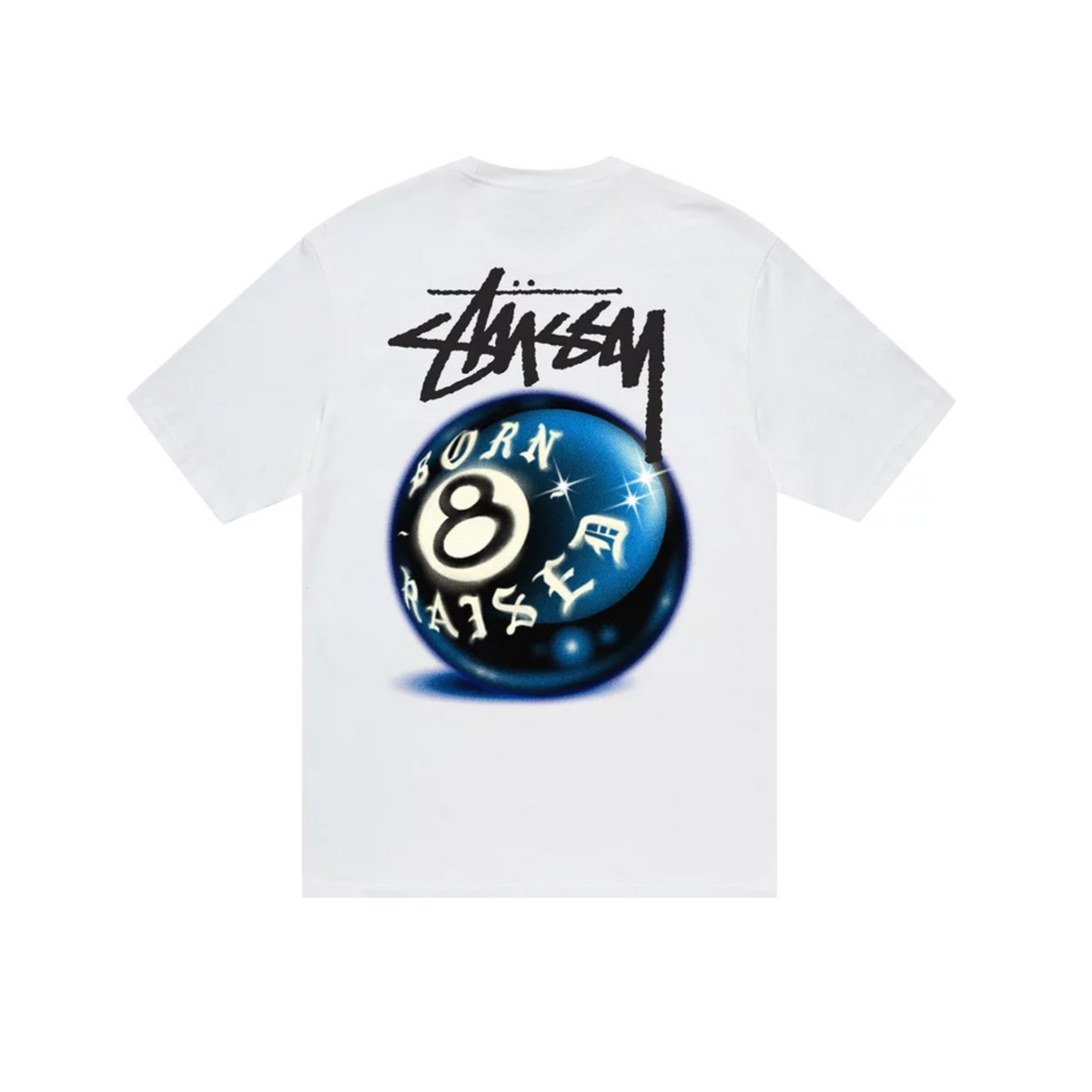 Stüssy X Born X Raised 8 Ball T-shirt "White"
