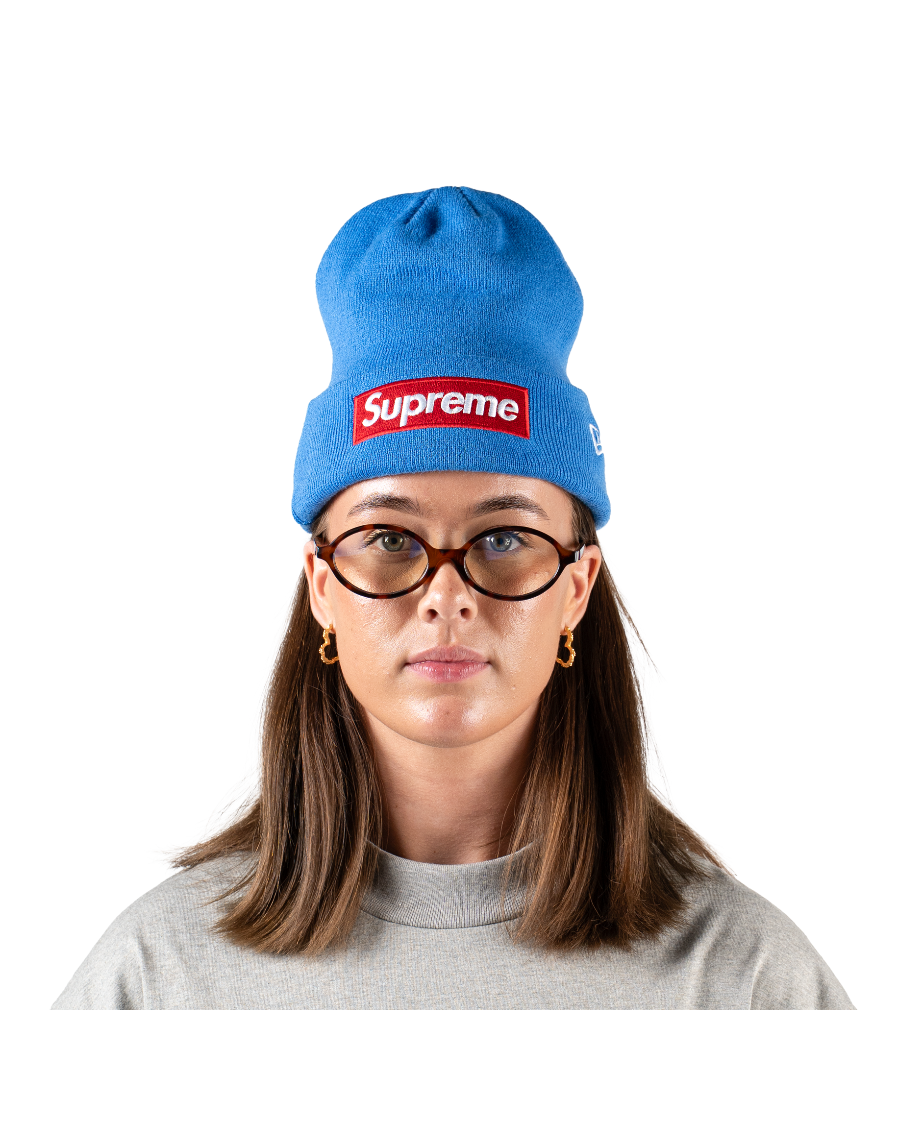 Supreme New Era Box Logo Beanie FW22 Blue