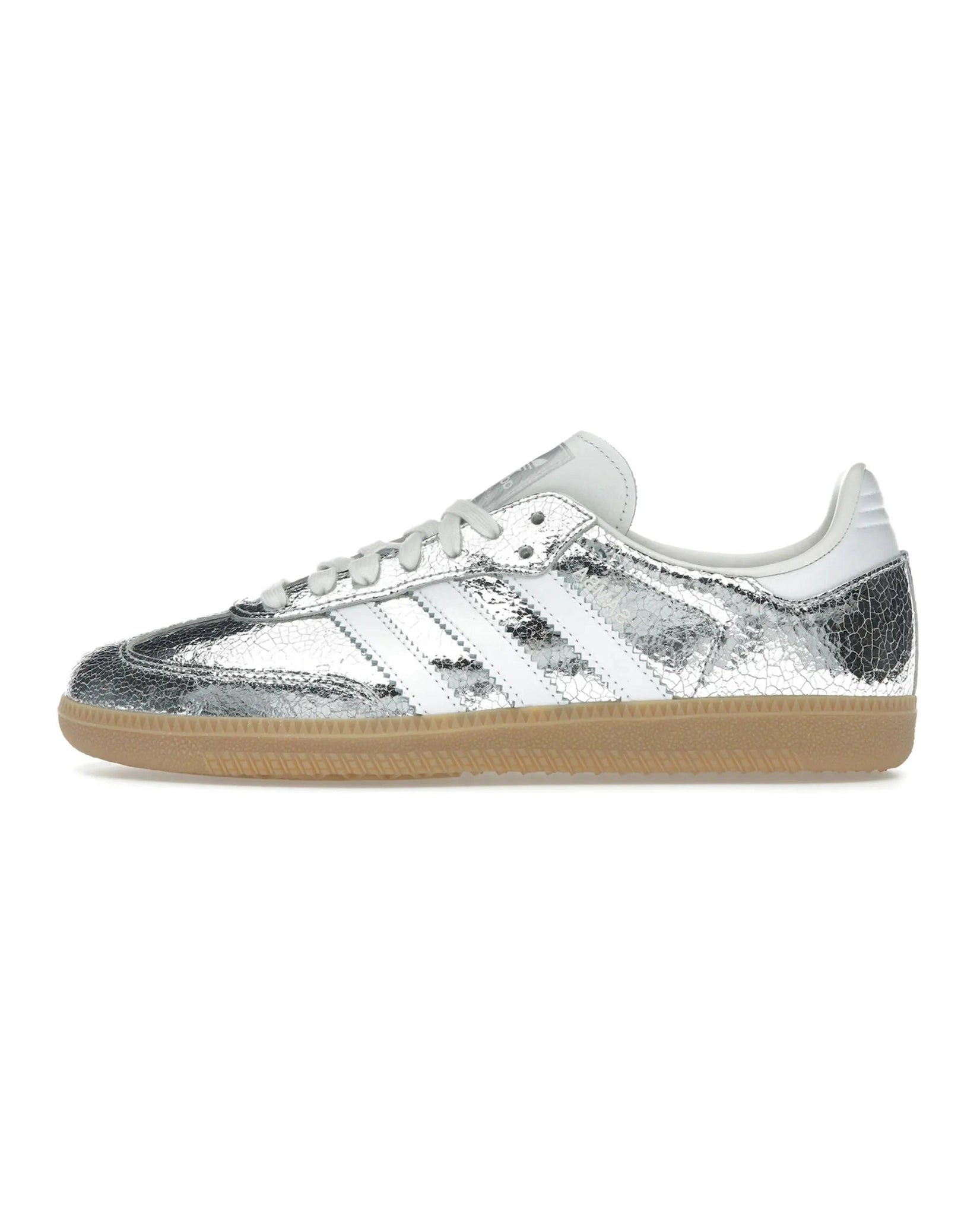 adidas Samba OG Silver Metallic Cracked Leather (Women's)