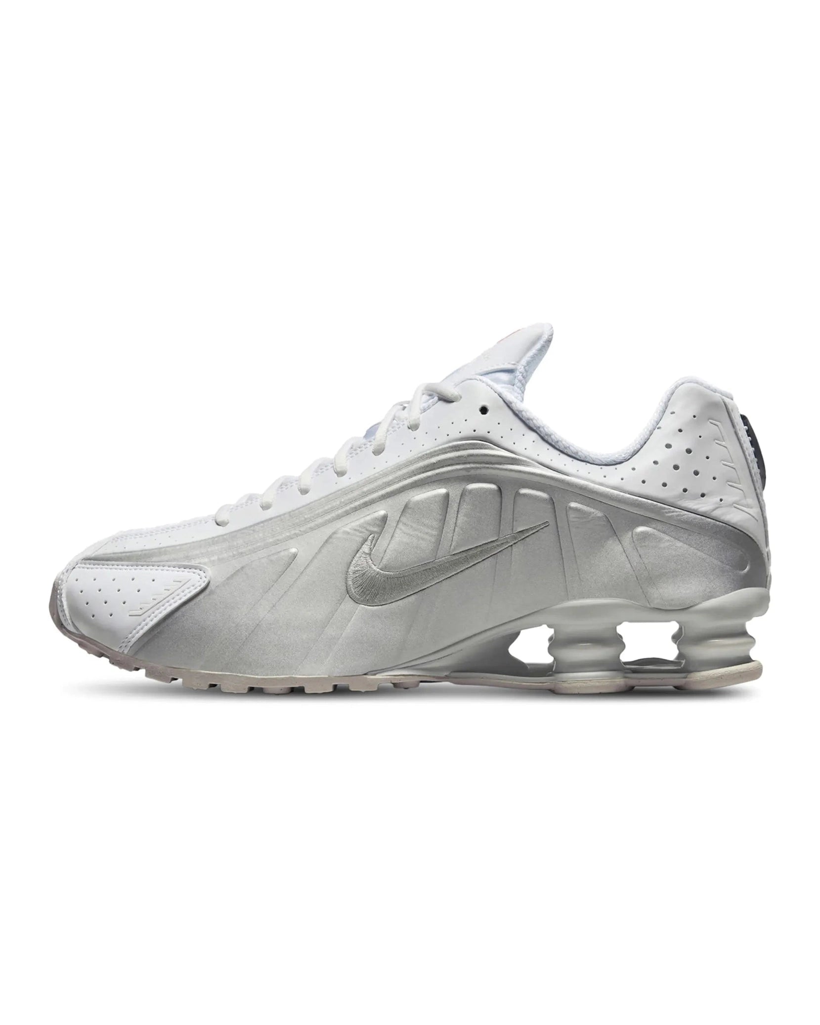Nike Shox R4 White Bright Crimson Metallic Silver