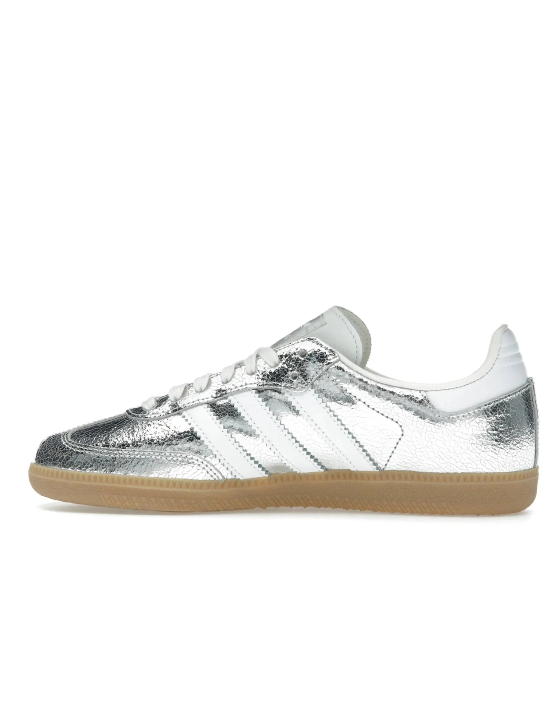 adidas Samba OG Silver Metallic Cracked Leather (Women's)