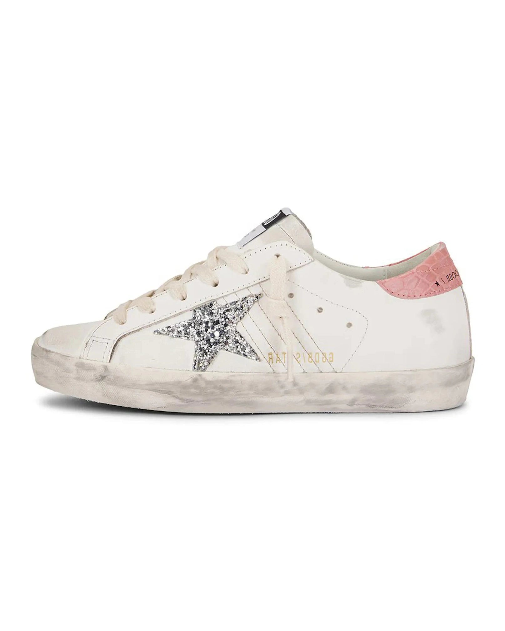 Golden Goose Super-Star White Silver Glitter Pink (Women's)