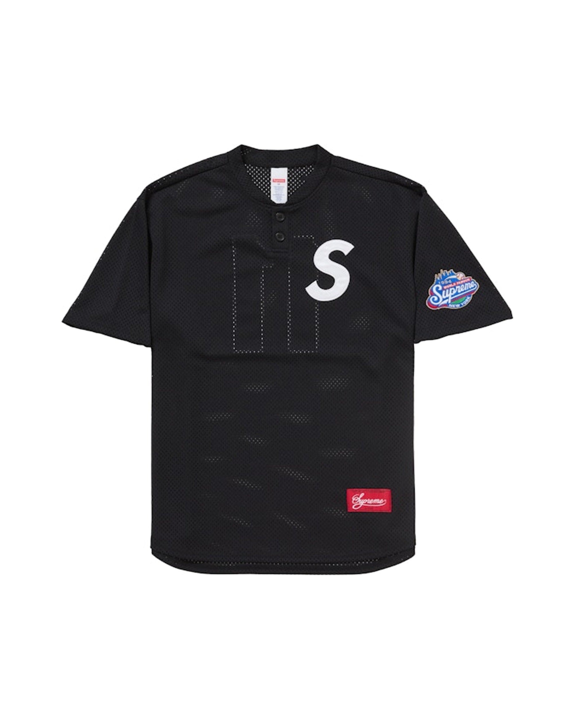 Supreme S Logo Baseball Henley Jersey (SS25) Black
