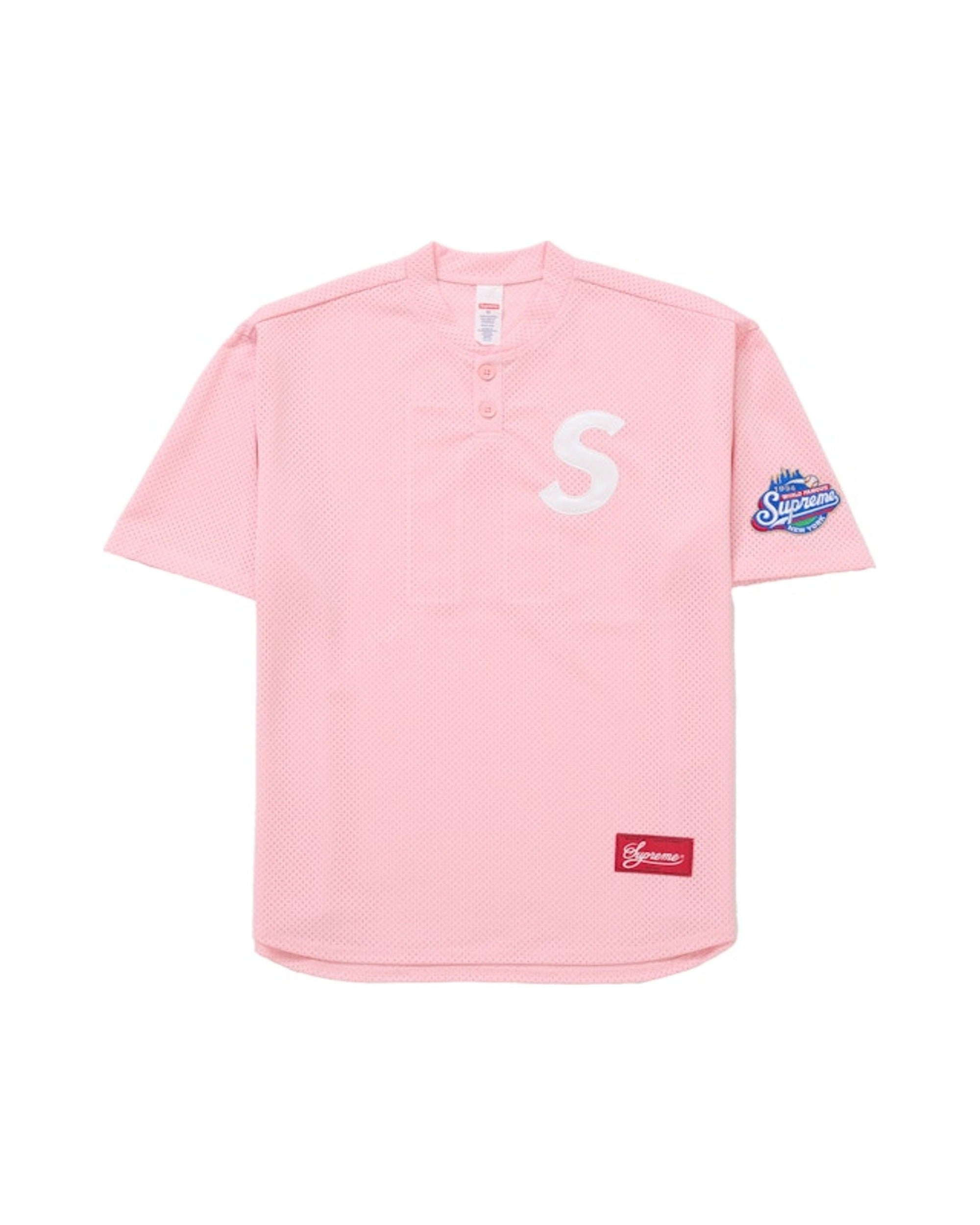 Supreme S Logo Baseball Henley Jersey (SS25) Pink