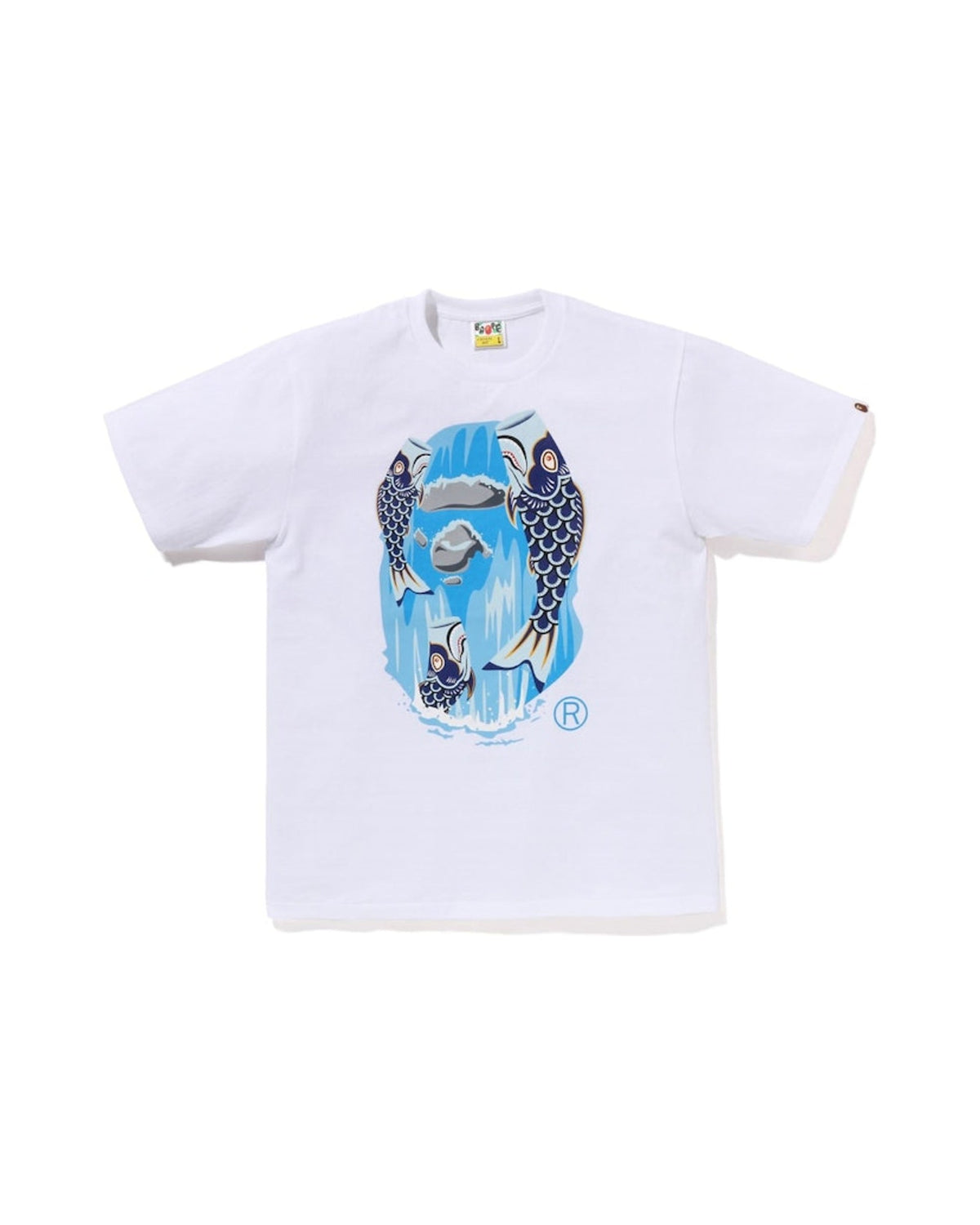 BAPE Koinobori Waterfall Ape Head Tee White
