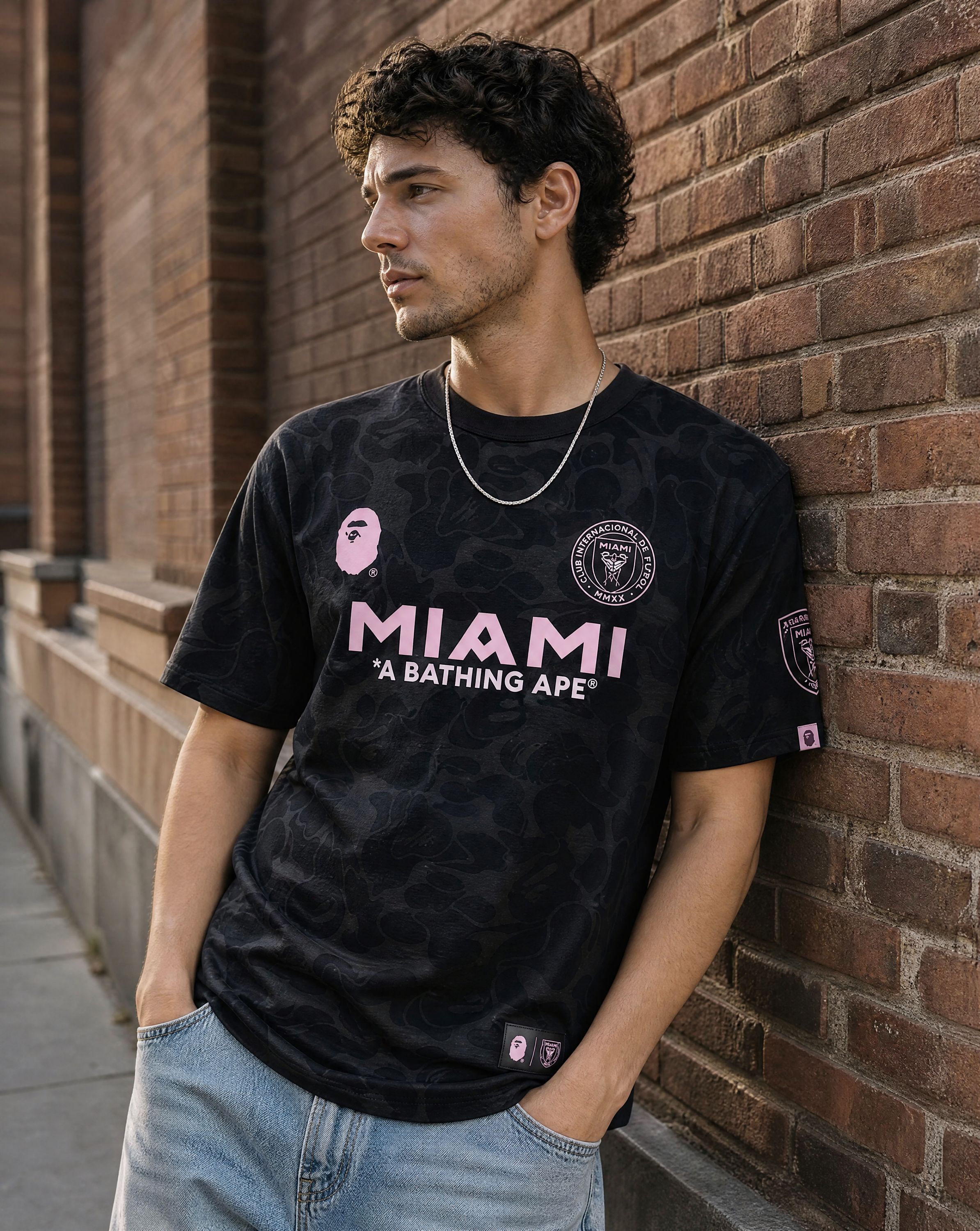 BAPE x Inter Miami CF Camo Tee Black | STREET BILL