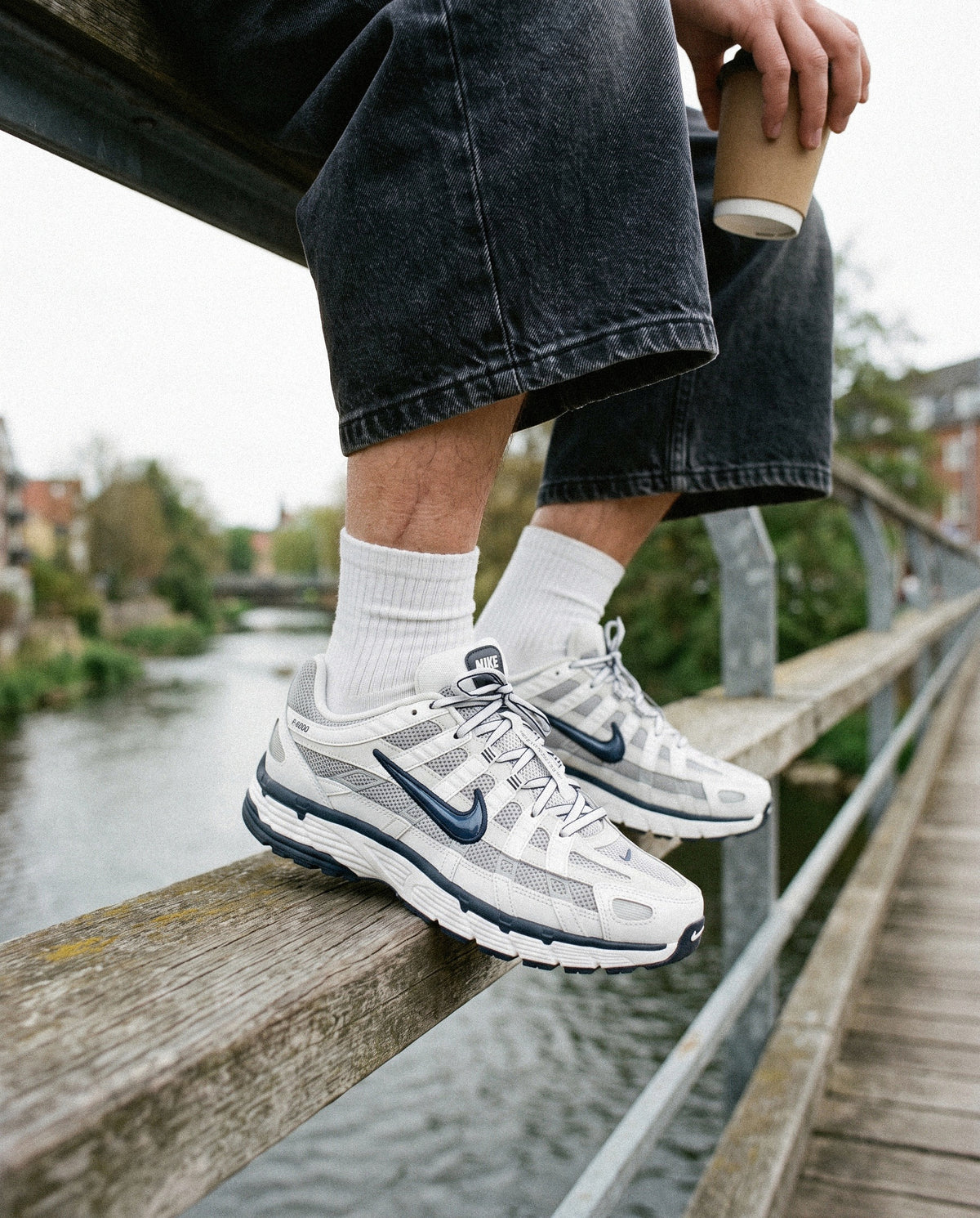 Nike P-6000 Obsidian Summit White - on foot