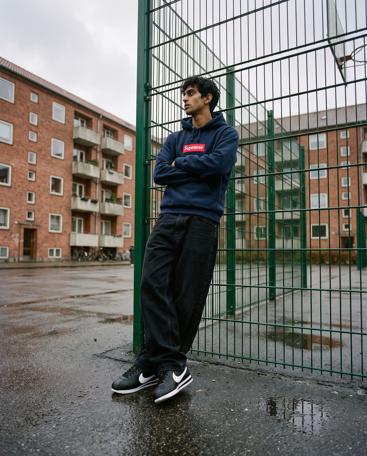 Nike Cortez Basic Black White (2023) - streetstyle i København