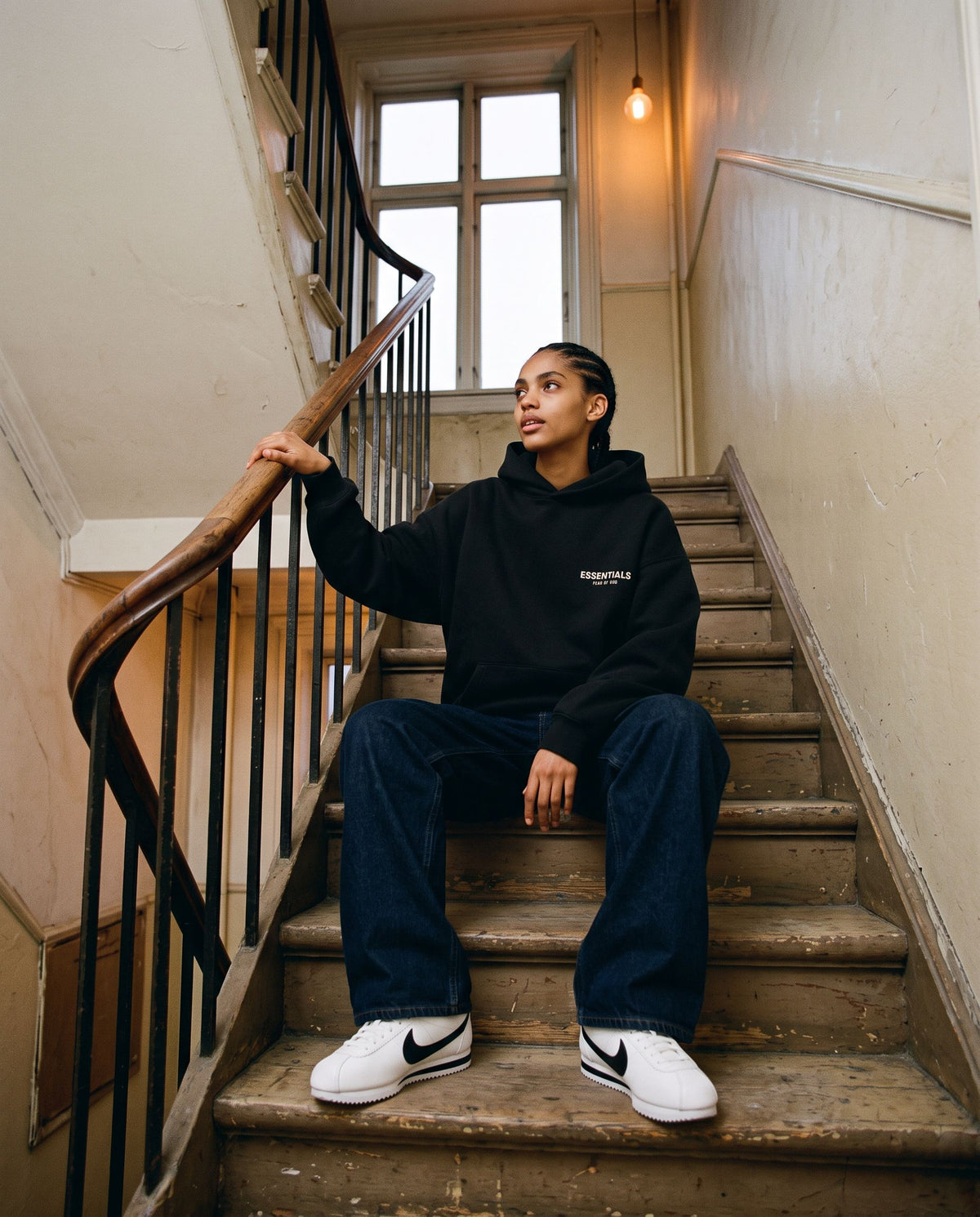 Nike Cortez White Black - streetstyle i København