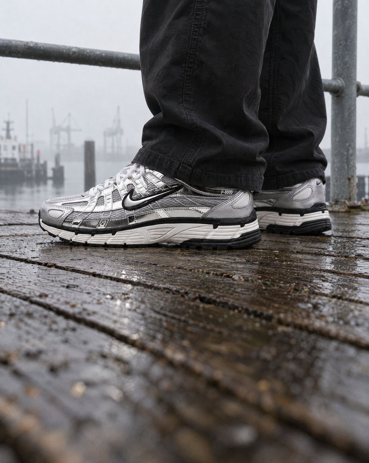 Nike P-6000 Metallic Silver - on-foot