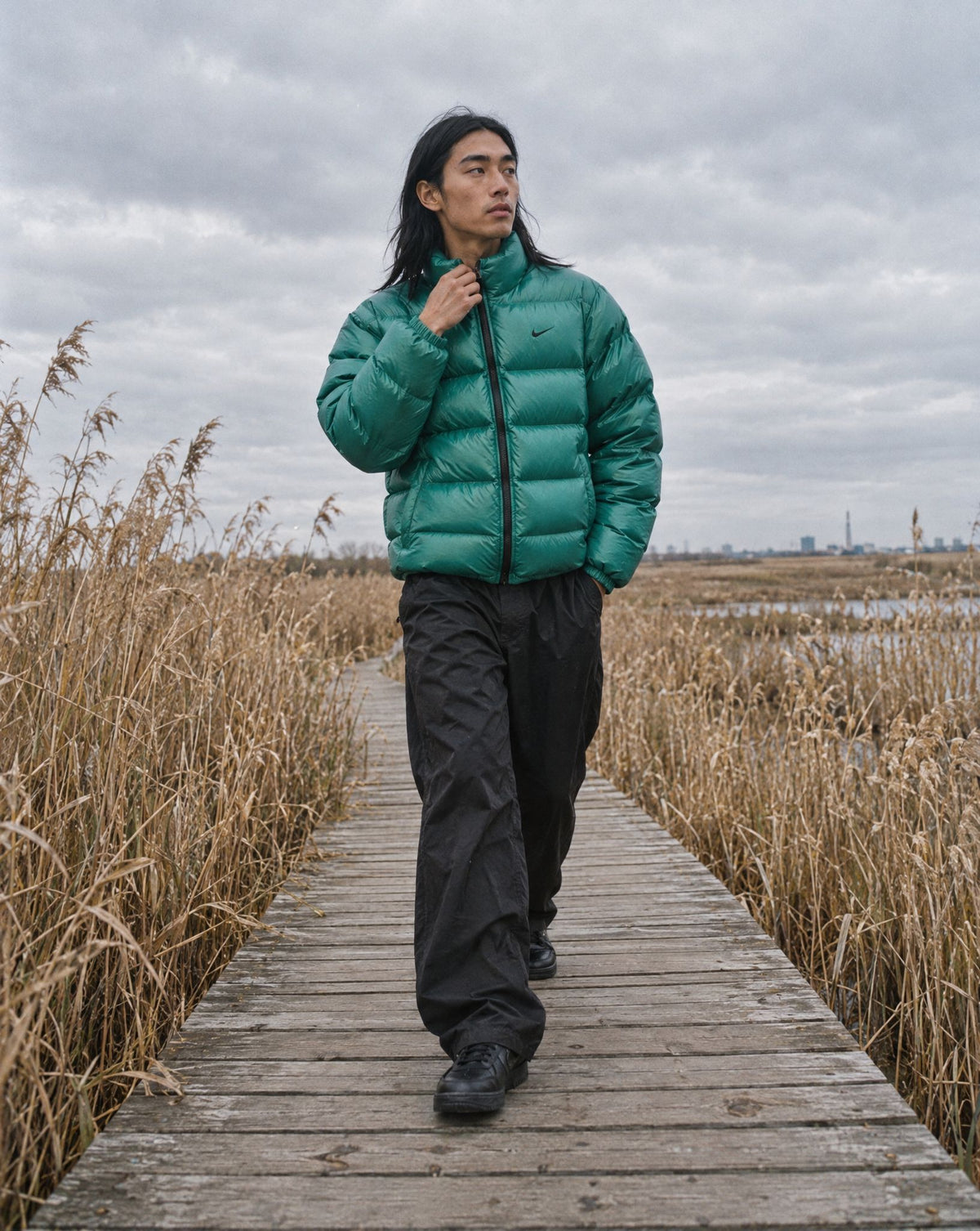 Nike x NOCTA Sunset Puffer Jacket Neptune Green - streetstyle i København