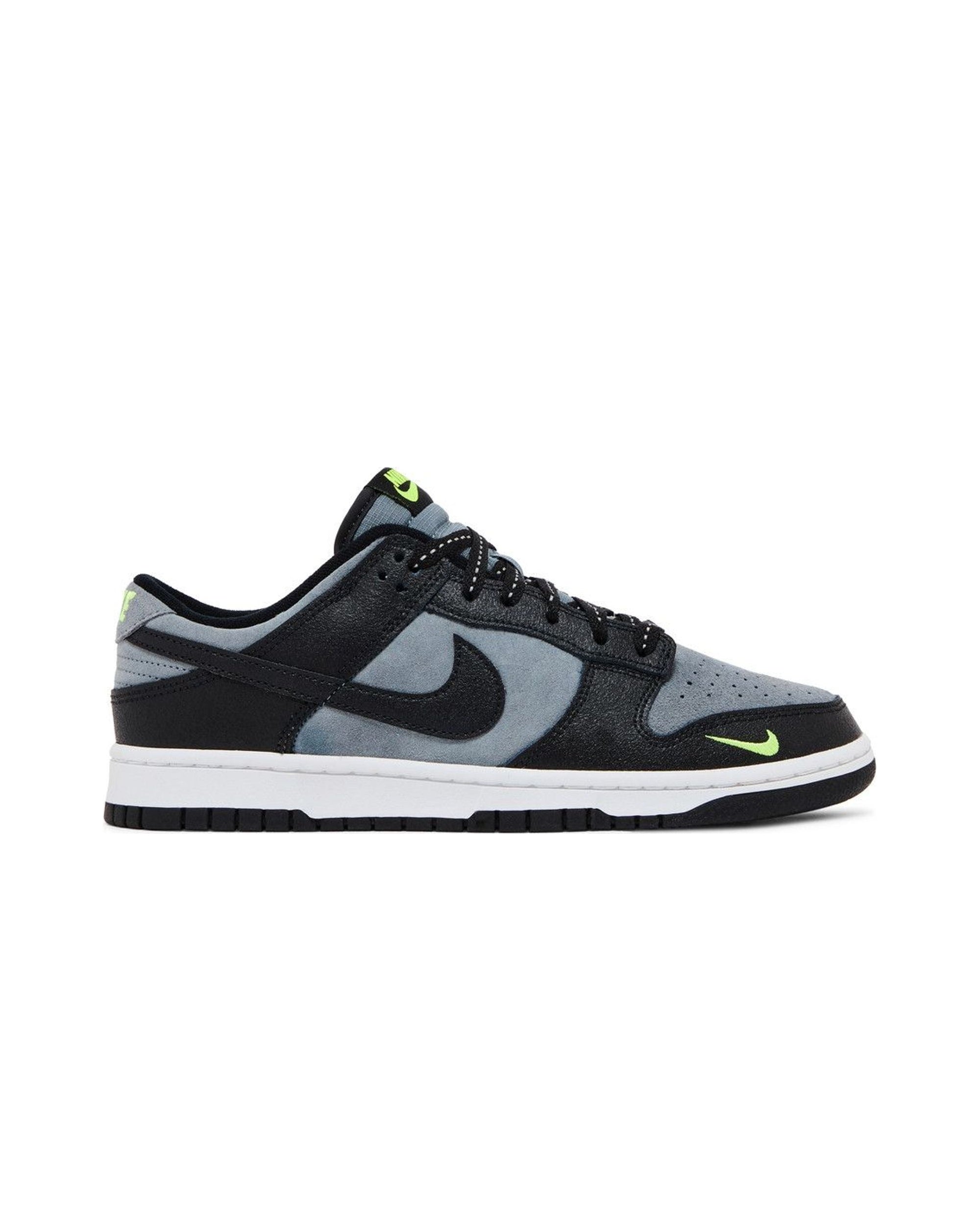 Nike Dunk Low Black Cool Grey Volt Mini Swoosh