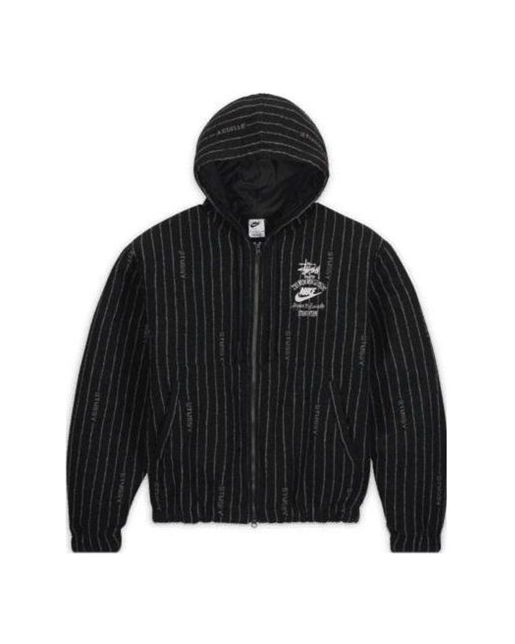 Nike x Stussy Striped Wool Jacket Black