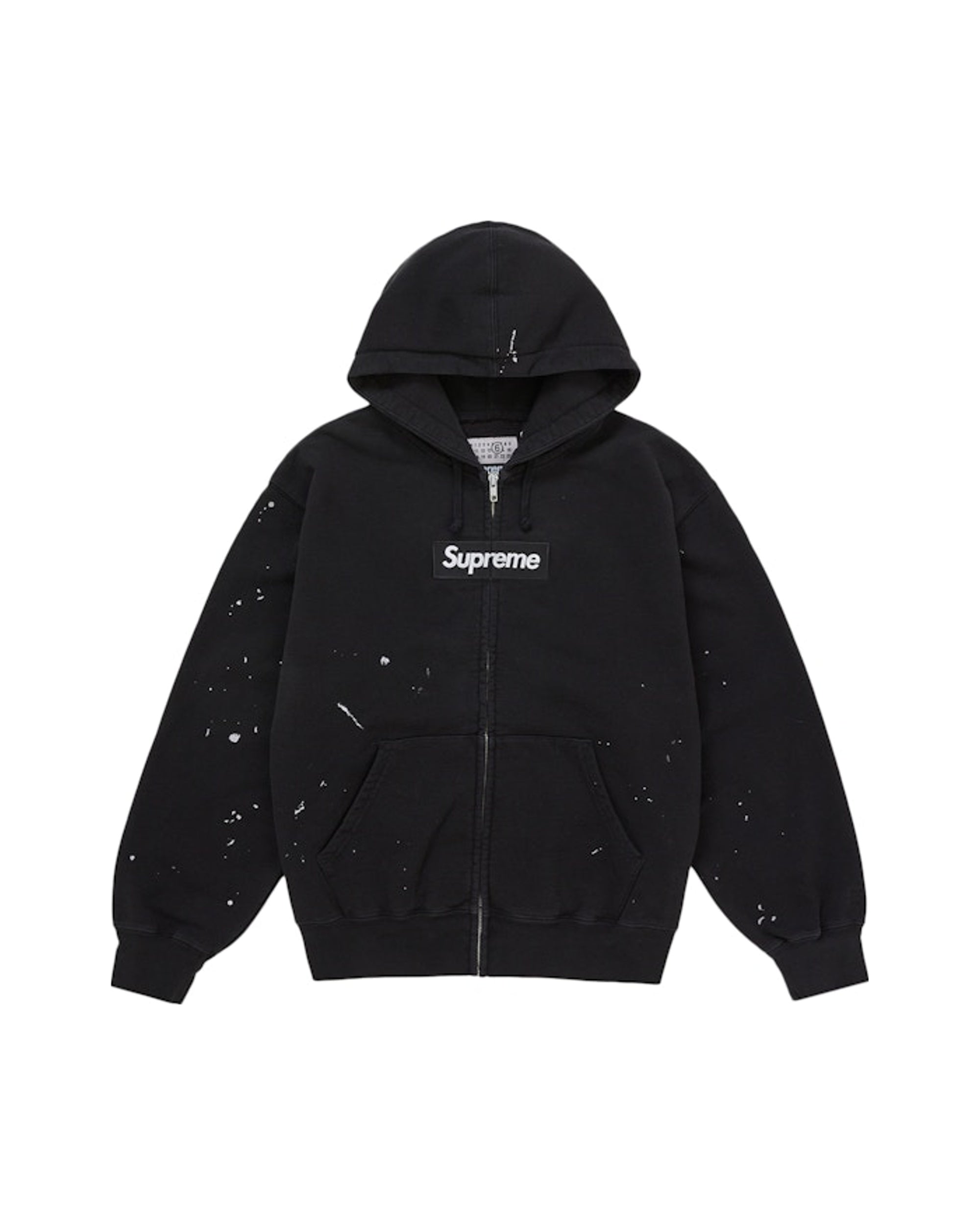 Supreme MM6 Maison Margiela Box Logo Zip Up Hooded Sweatshirt Black
