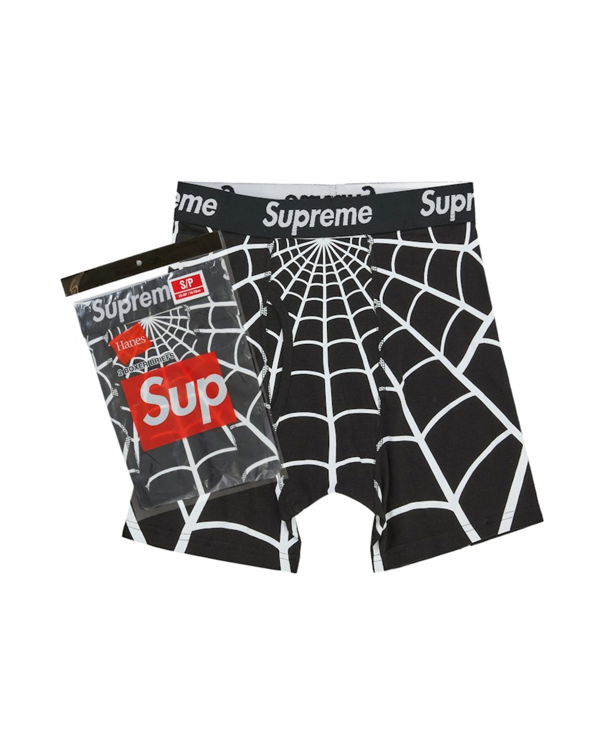 Supreme Hanes Spider-Man Boxer Briefs (2 Pack) Black