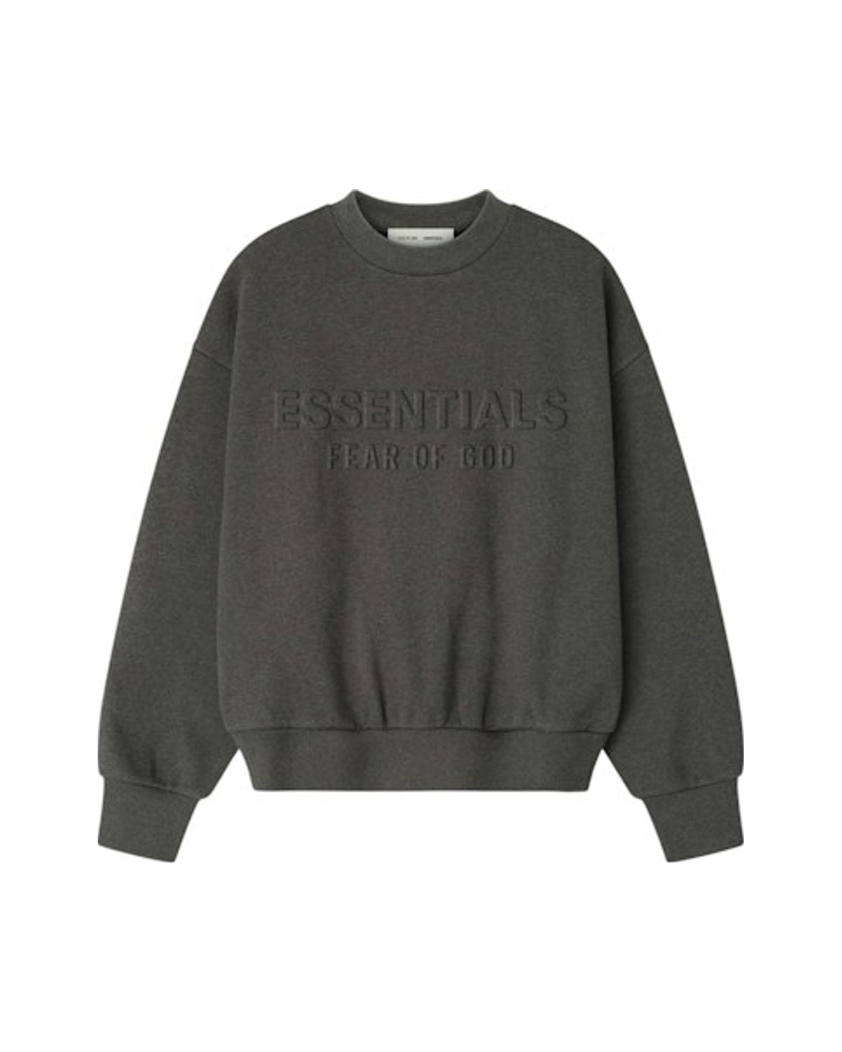 Fear of God Essentials Embossed Classic Crewneck Sweatshirt Charcoal Heather