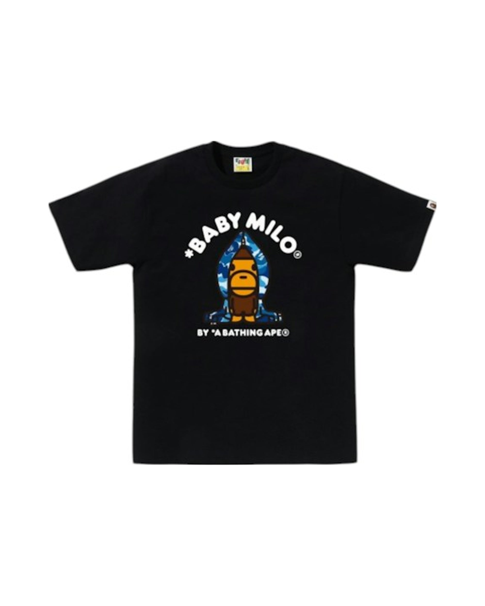 BAPE ABC Blue Camo Baby Milo Hoodie Tee Black