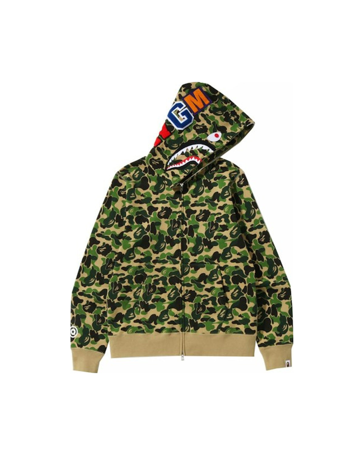 BAPE ABC Camo Shark Full Zip Hoodie Green
