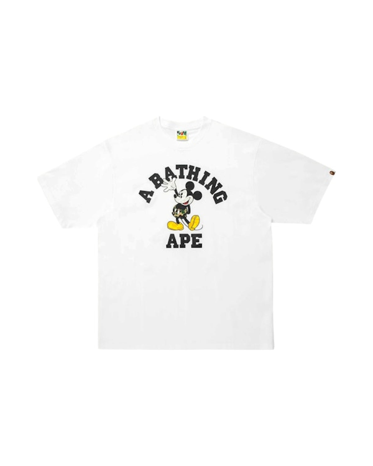 BAPE x Disney Mickey Mouse College Relaxed Fit Tee White