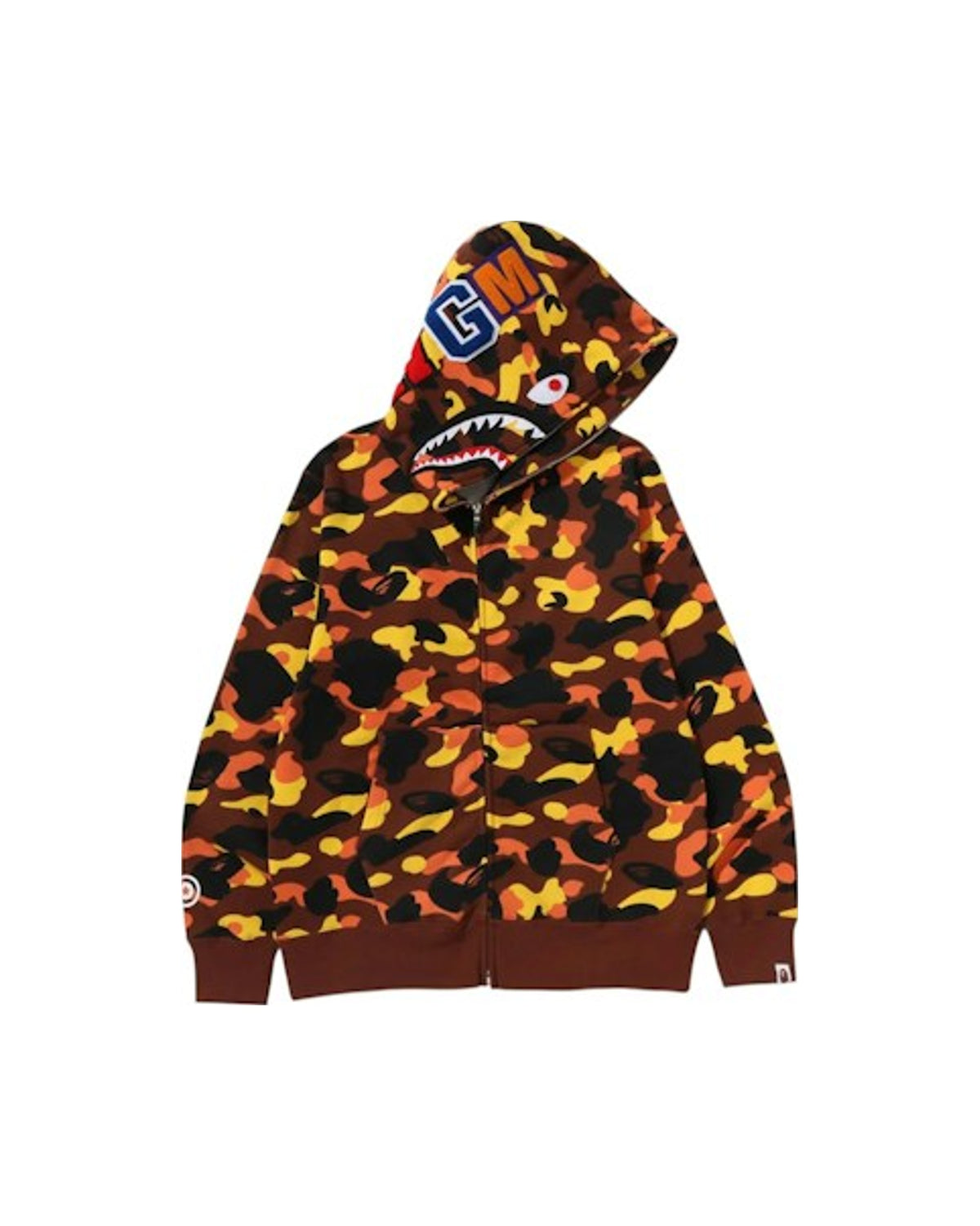 BAPE 1st Camo Shark Full Zip Hoodie Orange