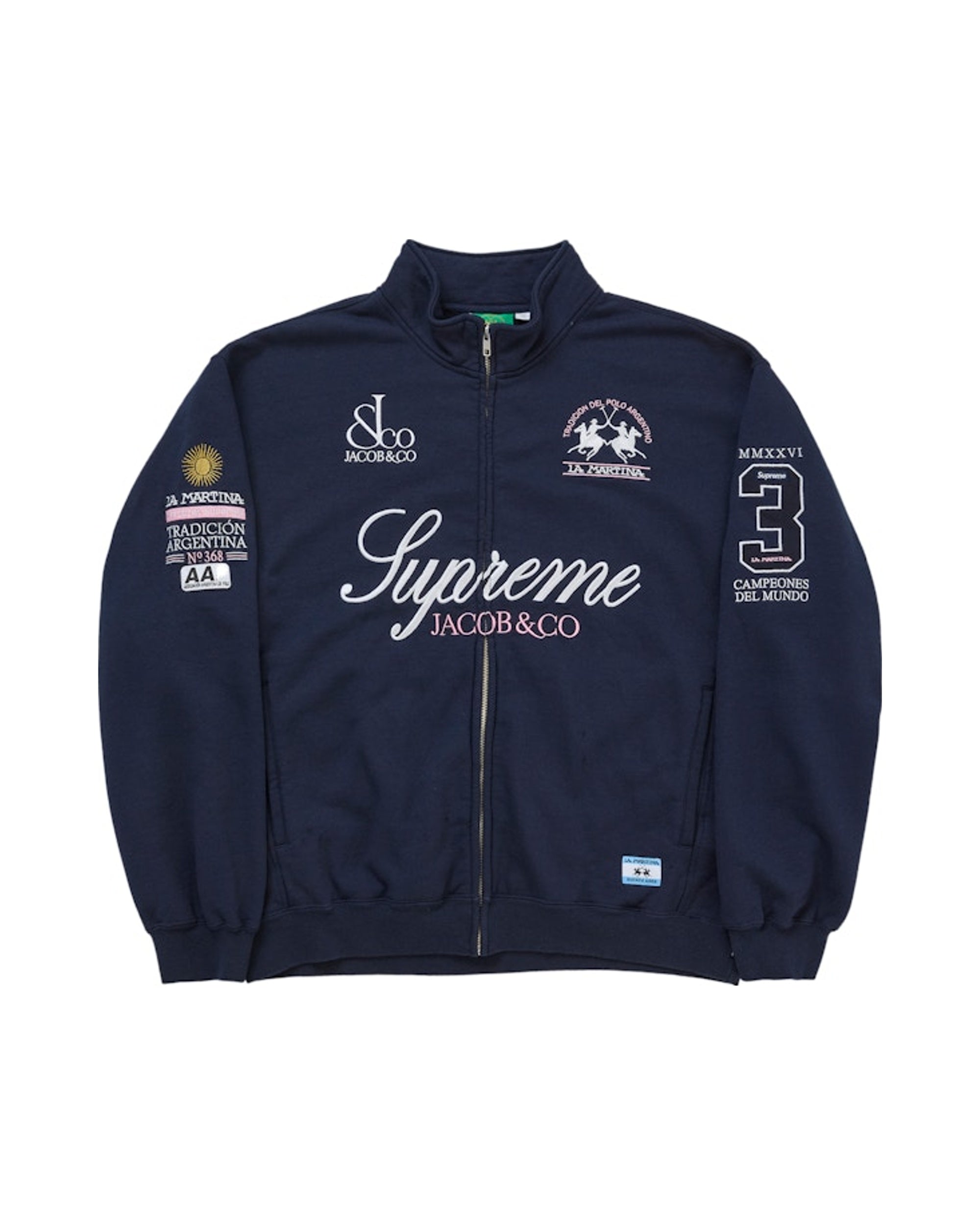 Supreme La Martina Zip Up Sweatshirt Navy