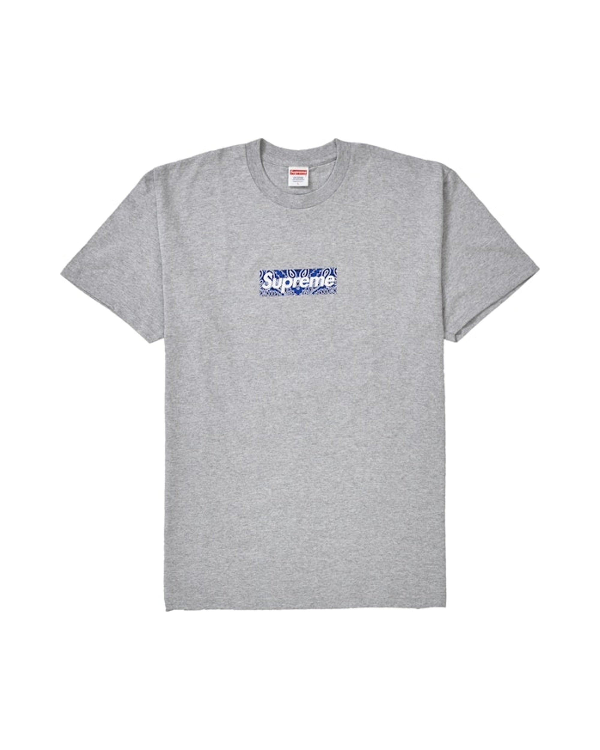 Supreme Bandana Box Logo Tee Heather Grey