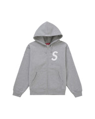 Supreme S Logo Zip Up Hooded Sweatshirt (FW25) Heather Grey