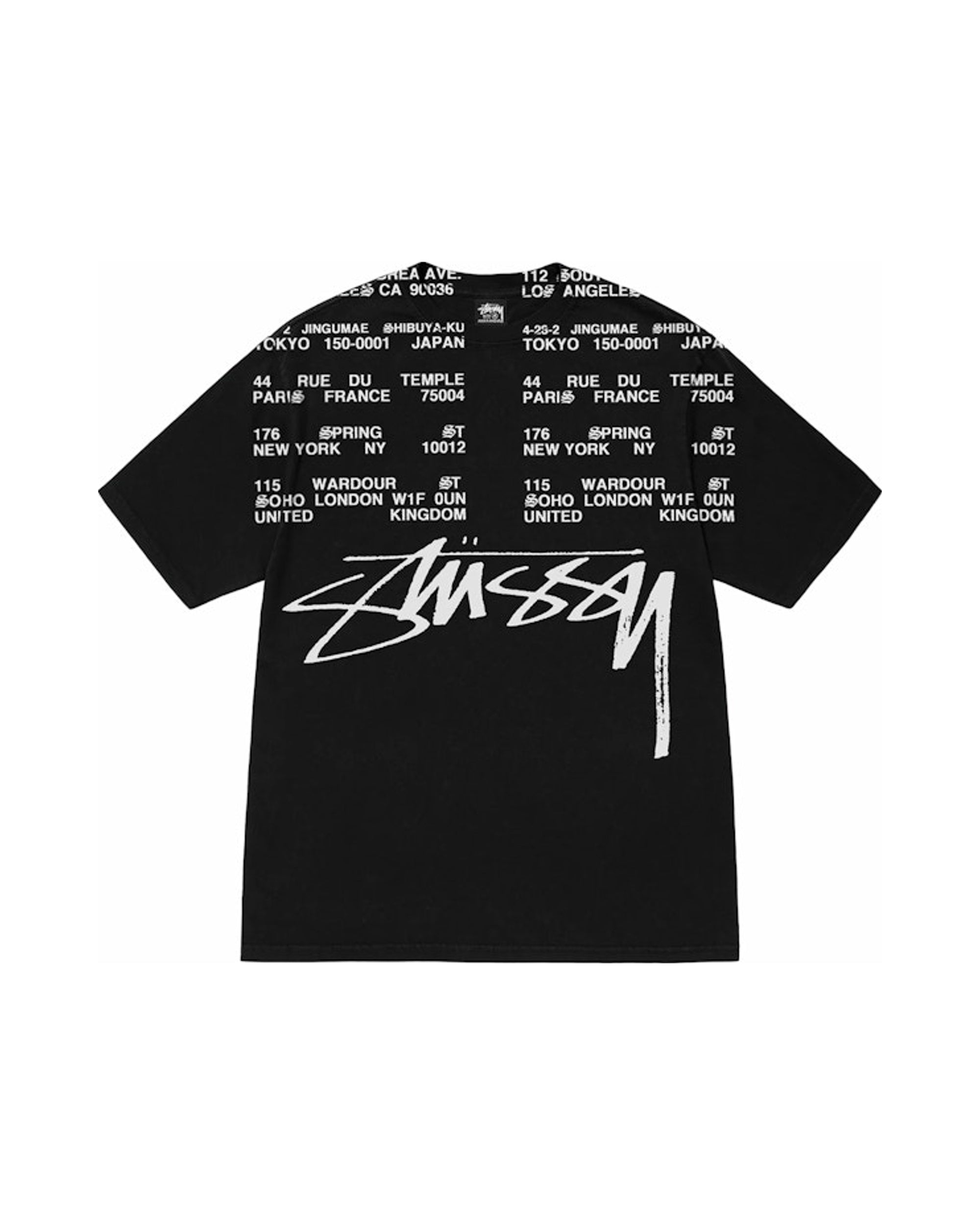 Stussy Locations Pigment Dyed T-shirt Black