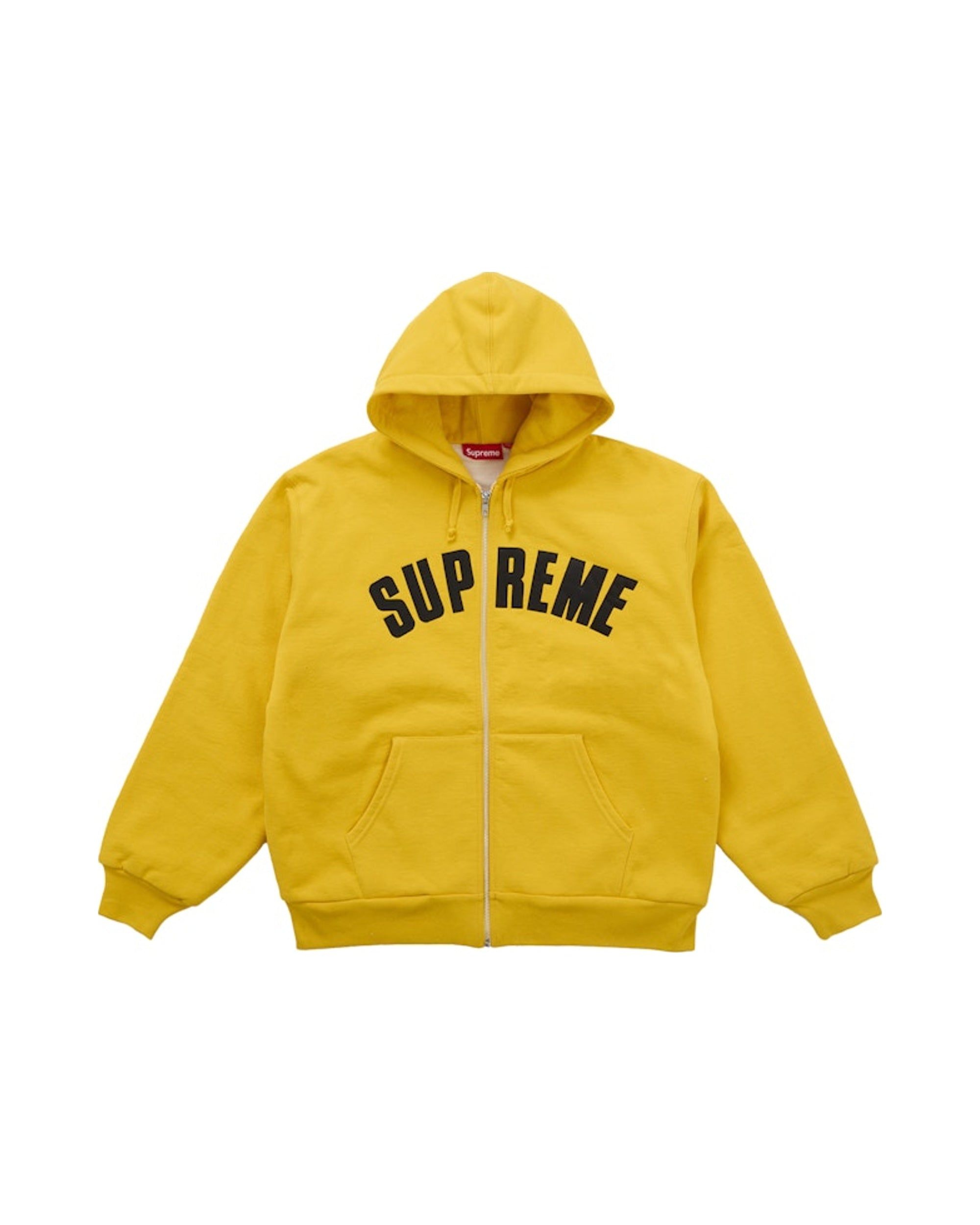 Supreme Arc Thermal Lined Zip Up Hooded Sweatshirt Yellow