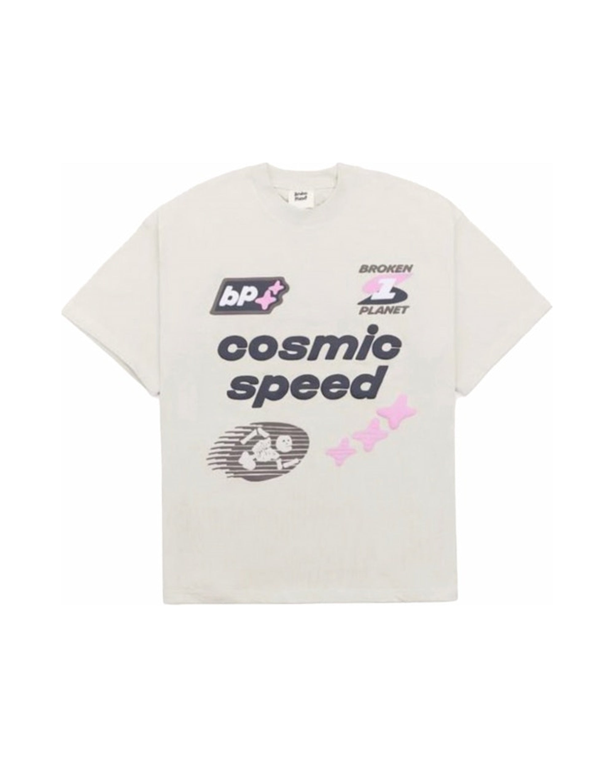 Broken Planet Cosmic Speed T-shirt Bone White