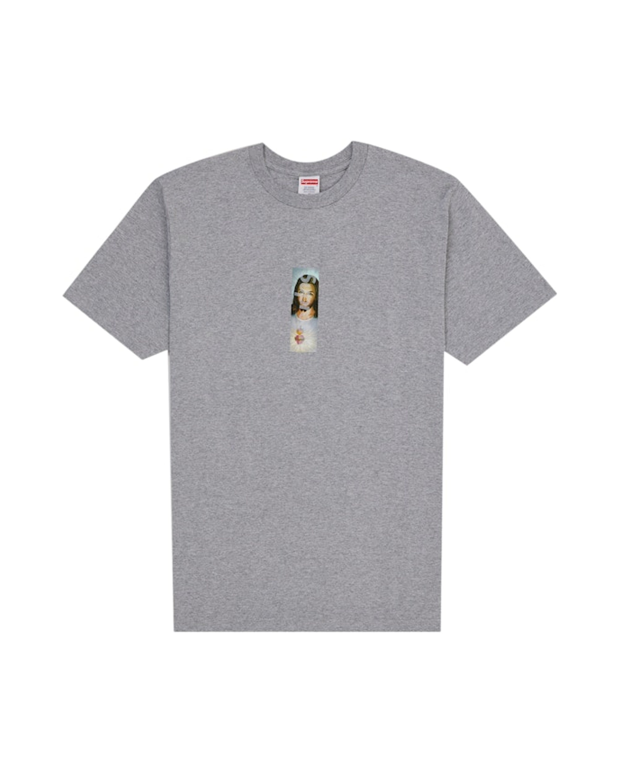 Supreme Prayer Card Box Logo Tee Heather Grey