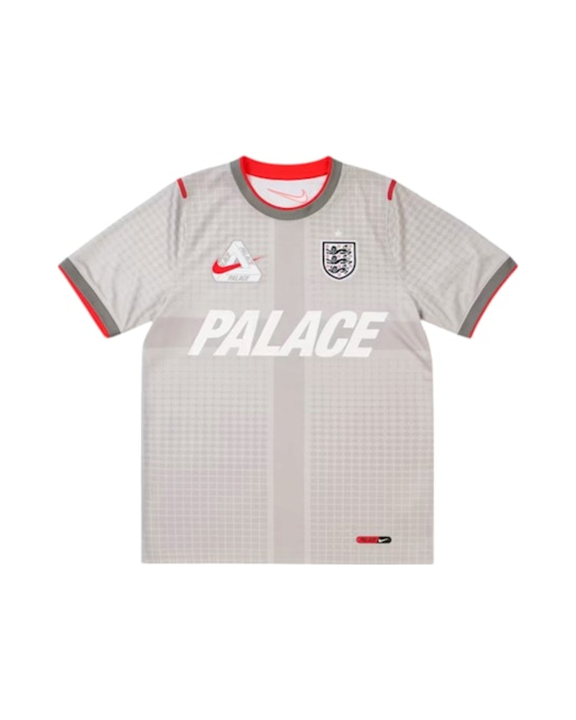 Palace x Nike England Dri-FIT Academy Pro Short Sleeve Football Top Pewter Grey/Bright Crimson
