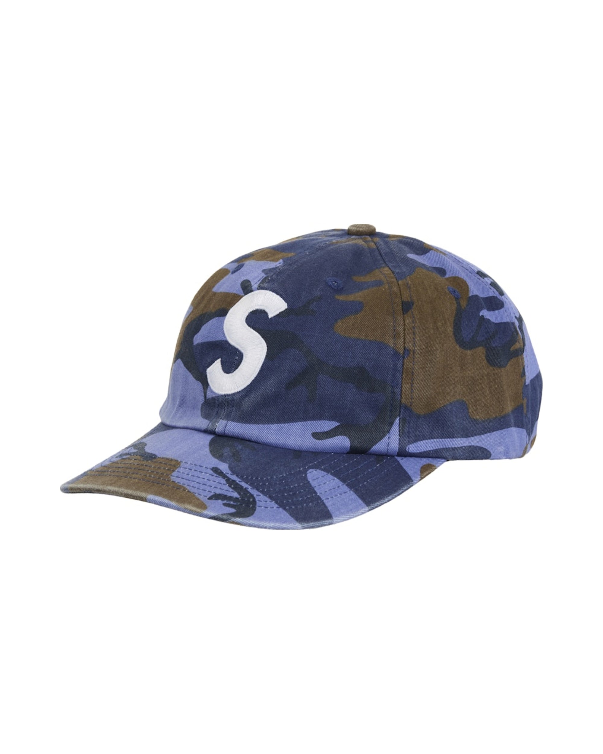 Supreme Pigment Coated S Logo 6-Panel Blue Camo