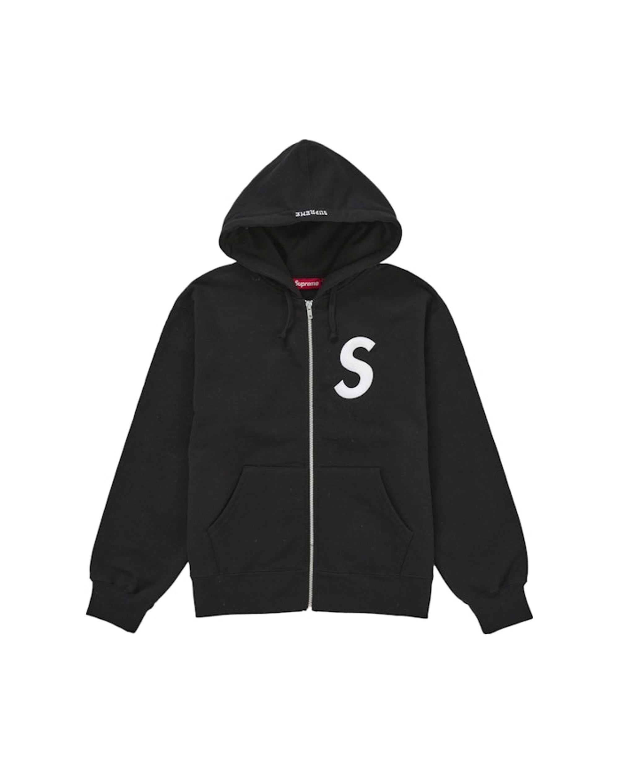 Supreme S Logo Zip Up Hooded Sweatshirt (FW25) Black