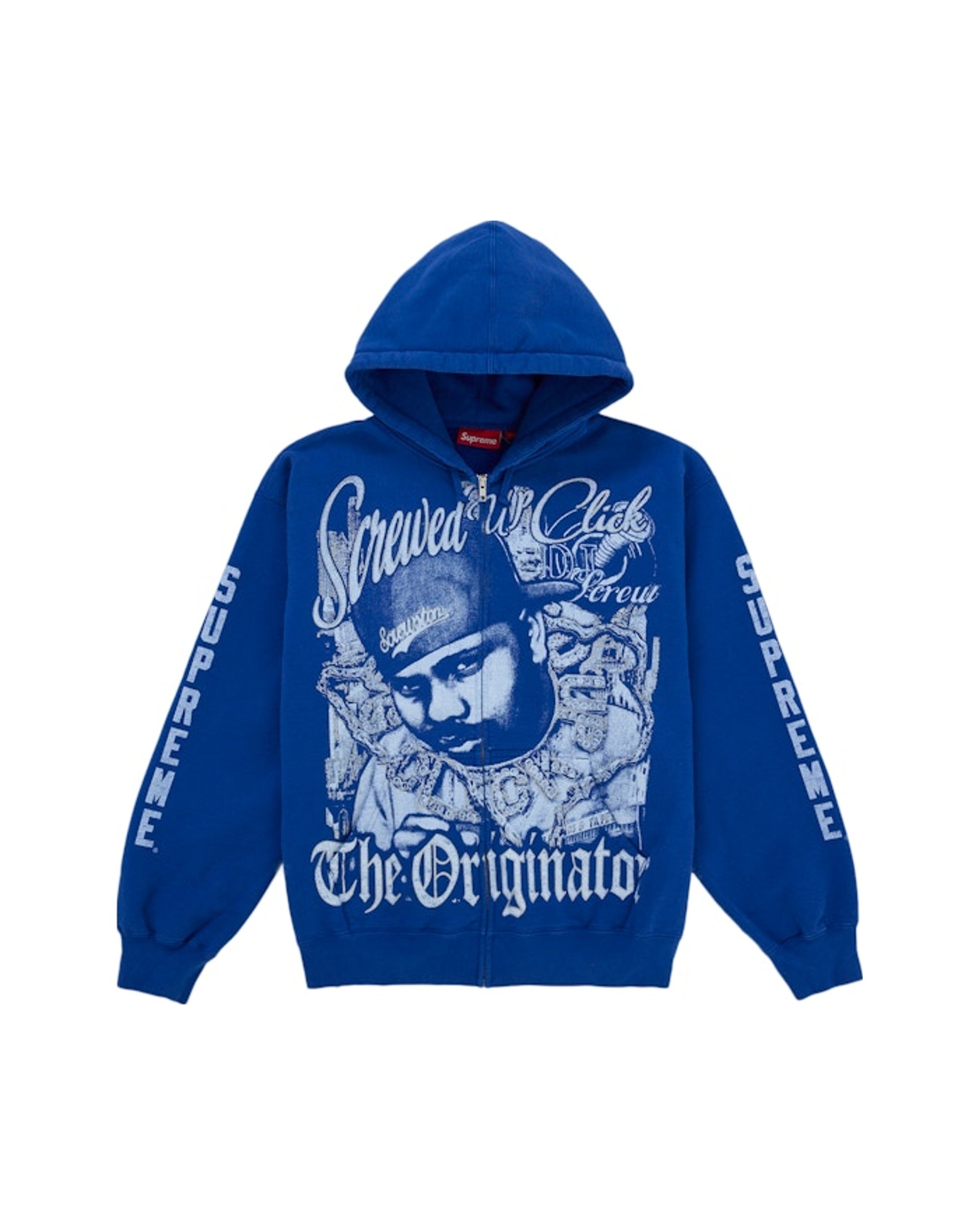 Supreme DJ Screw Zip Up Hooded Sweatshirt Blue