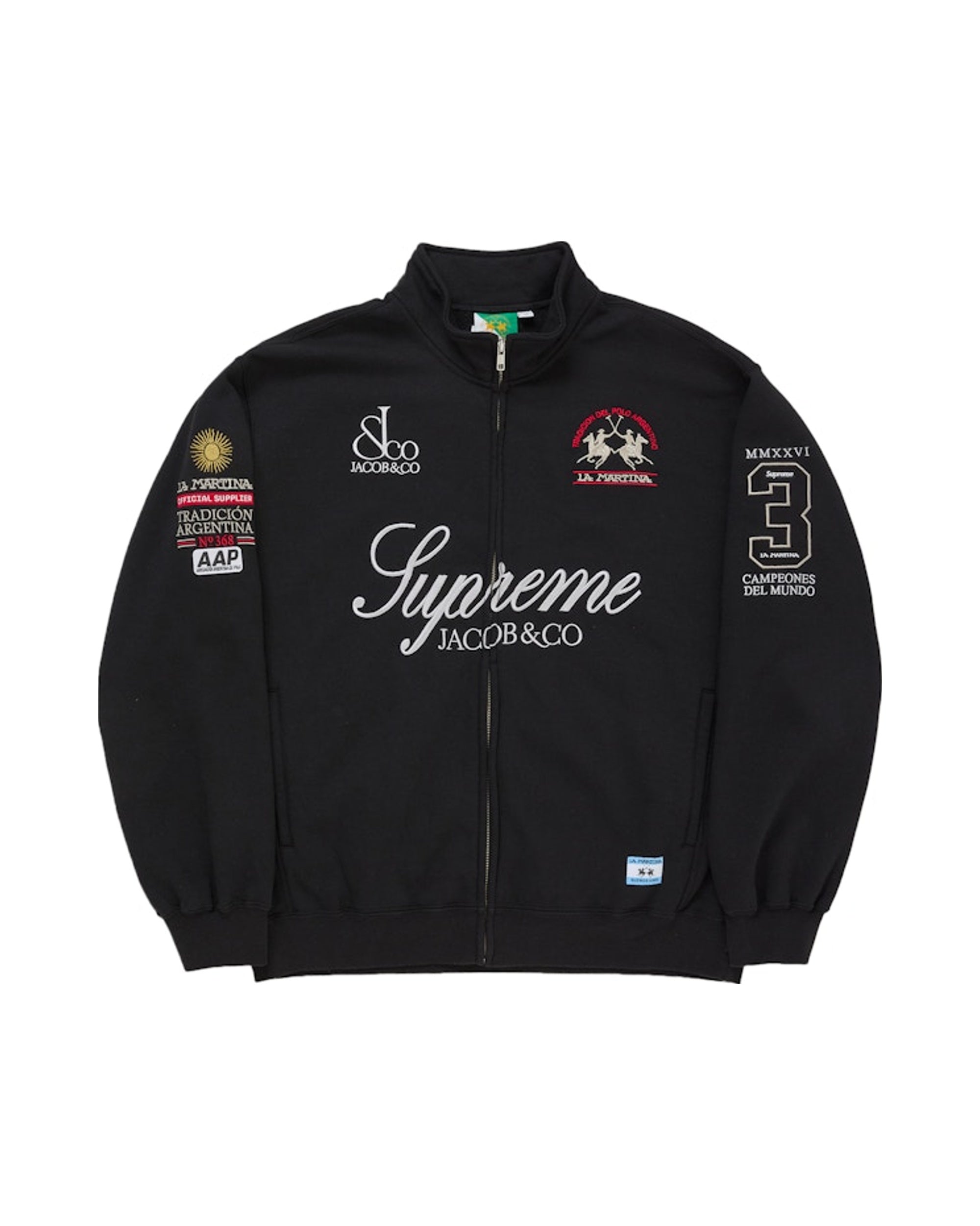 Supreme La Martina Zip Up Sweatshirt Black