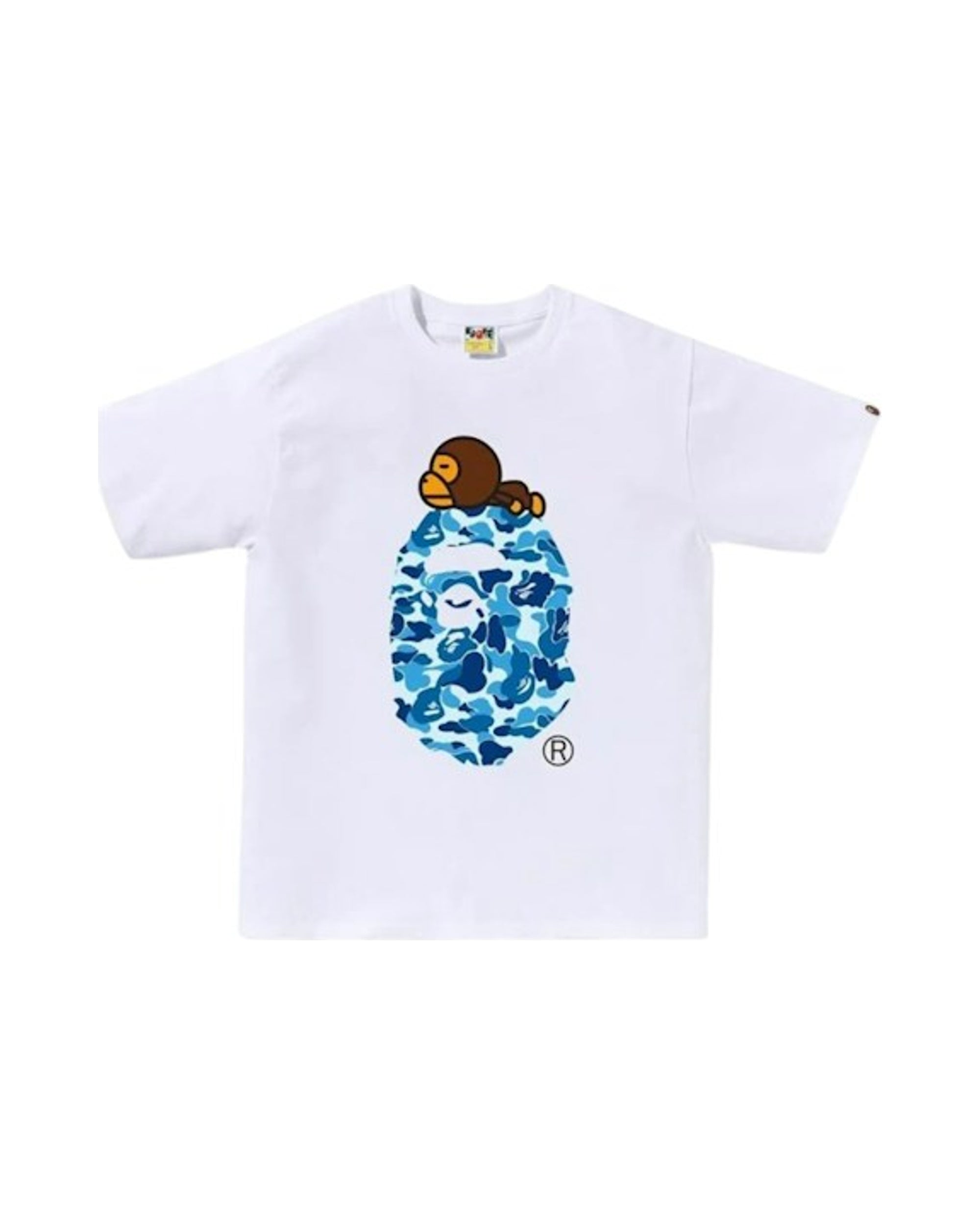 BAPE ABC Camo Milo On Big Ape Tee (FW25) White/Blue