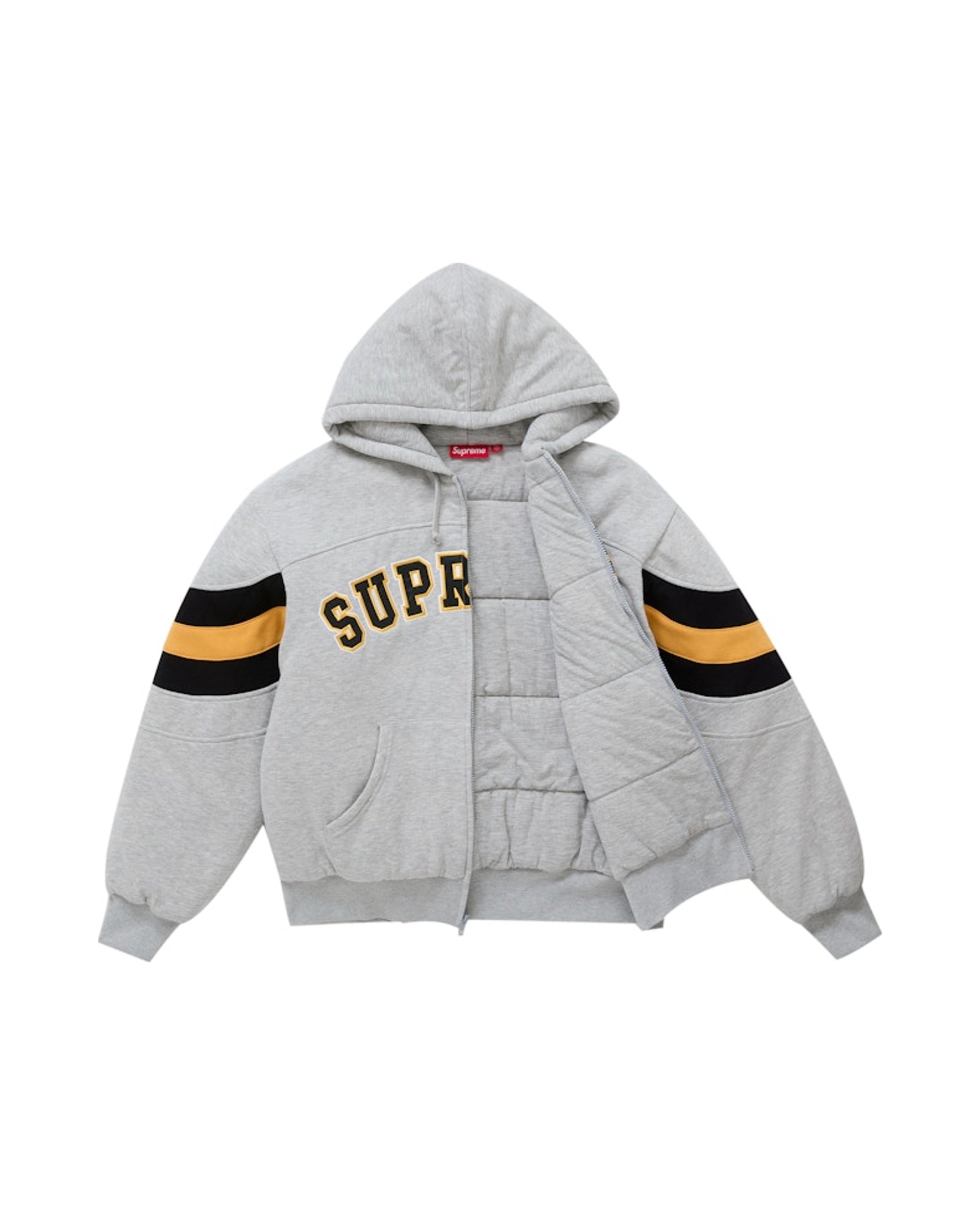 Supreme Zip Up Hooded Sweatshirt Heather Grey